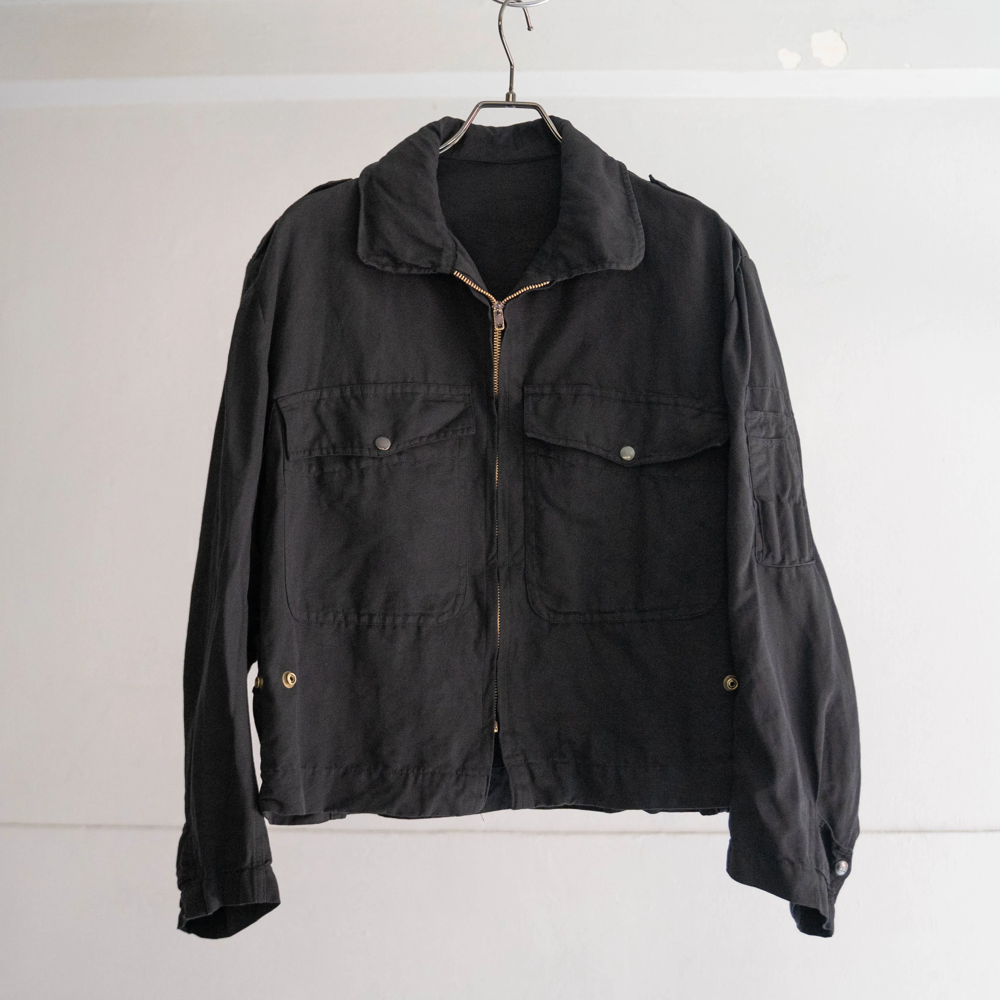 1960-80s Italian military helicrew jacket 'dead stock' -black dyed-