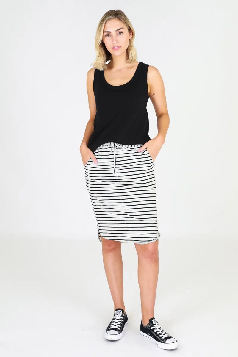 3rd Story - Olivia Skirt - Grey Stripe