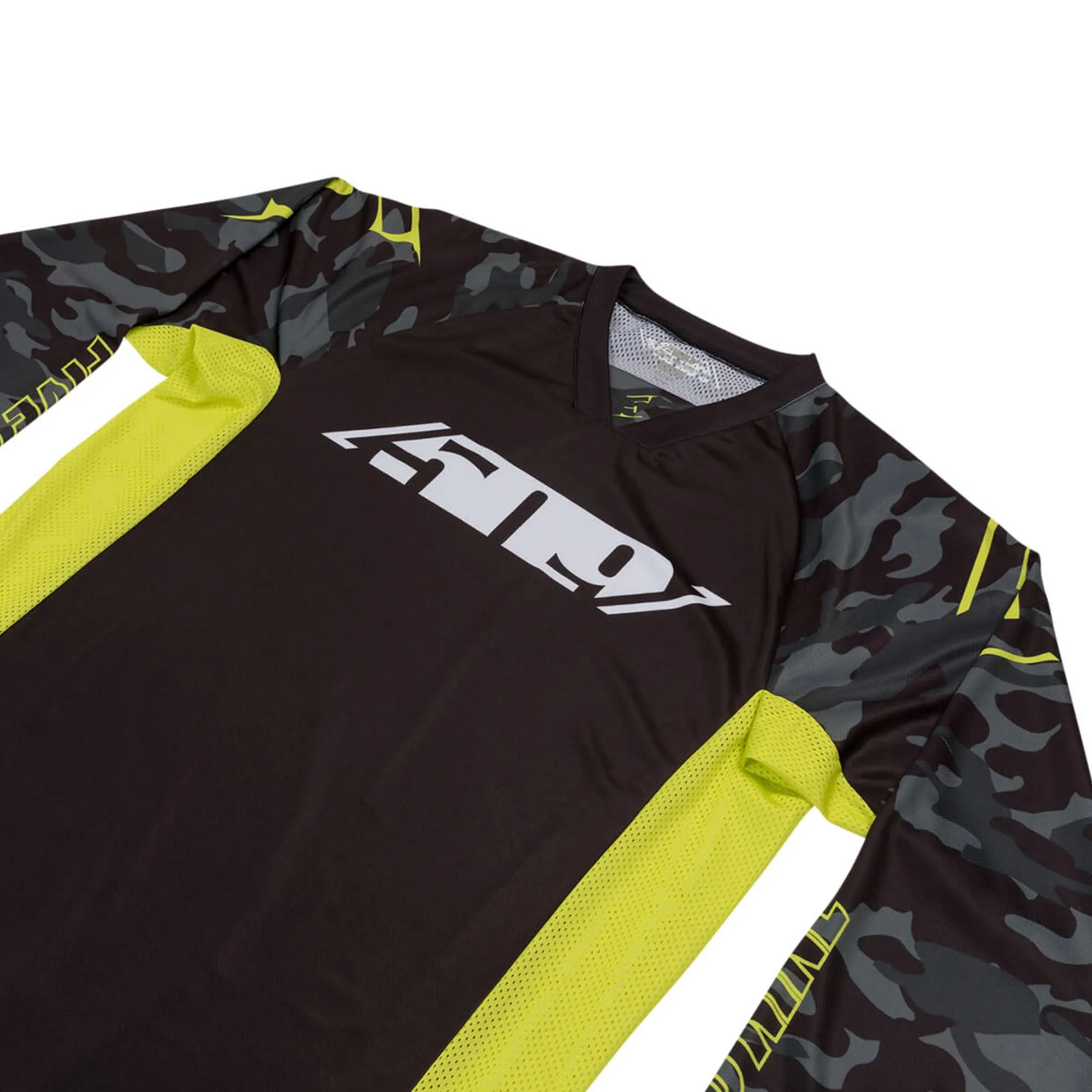 509  Black Camo Ridge Jersey Low-Profile Lightweight Drop Tail Design Comfort Fit