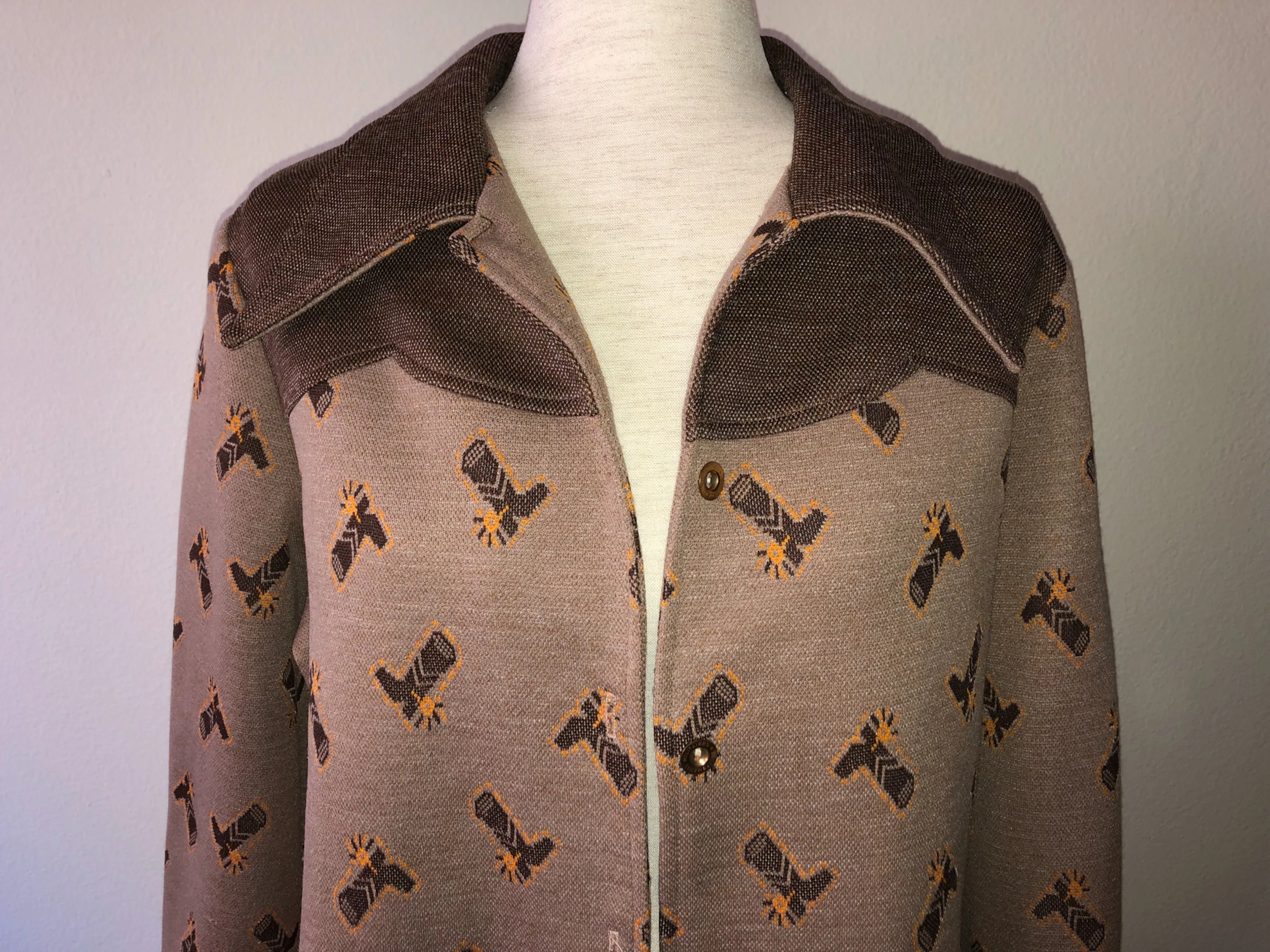 '70’s Cowboy Boot Print Western Jacket/shirt