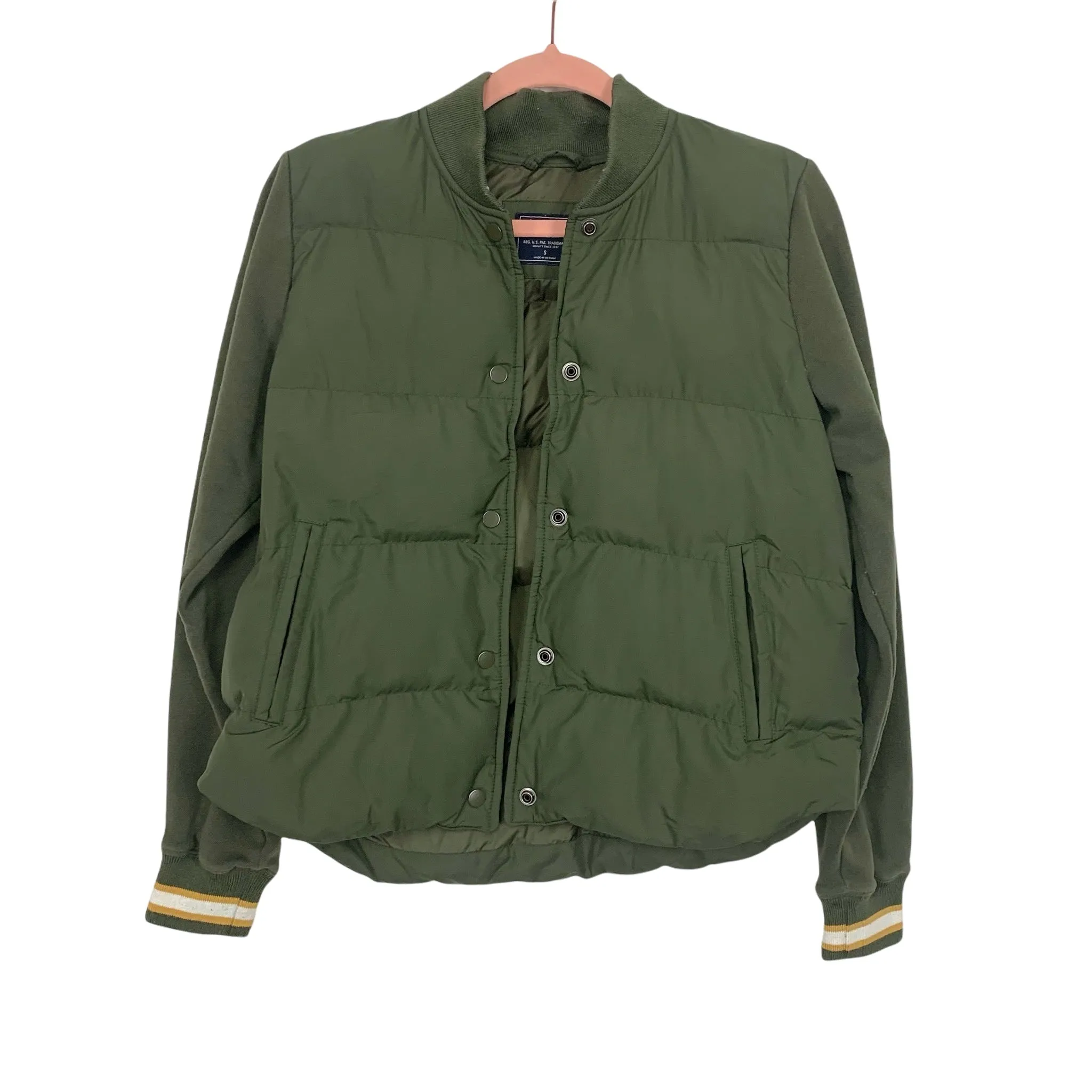 Abercrombie & Fitch Olive Green Puffer Jacket- Size S