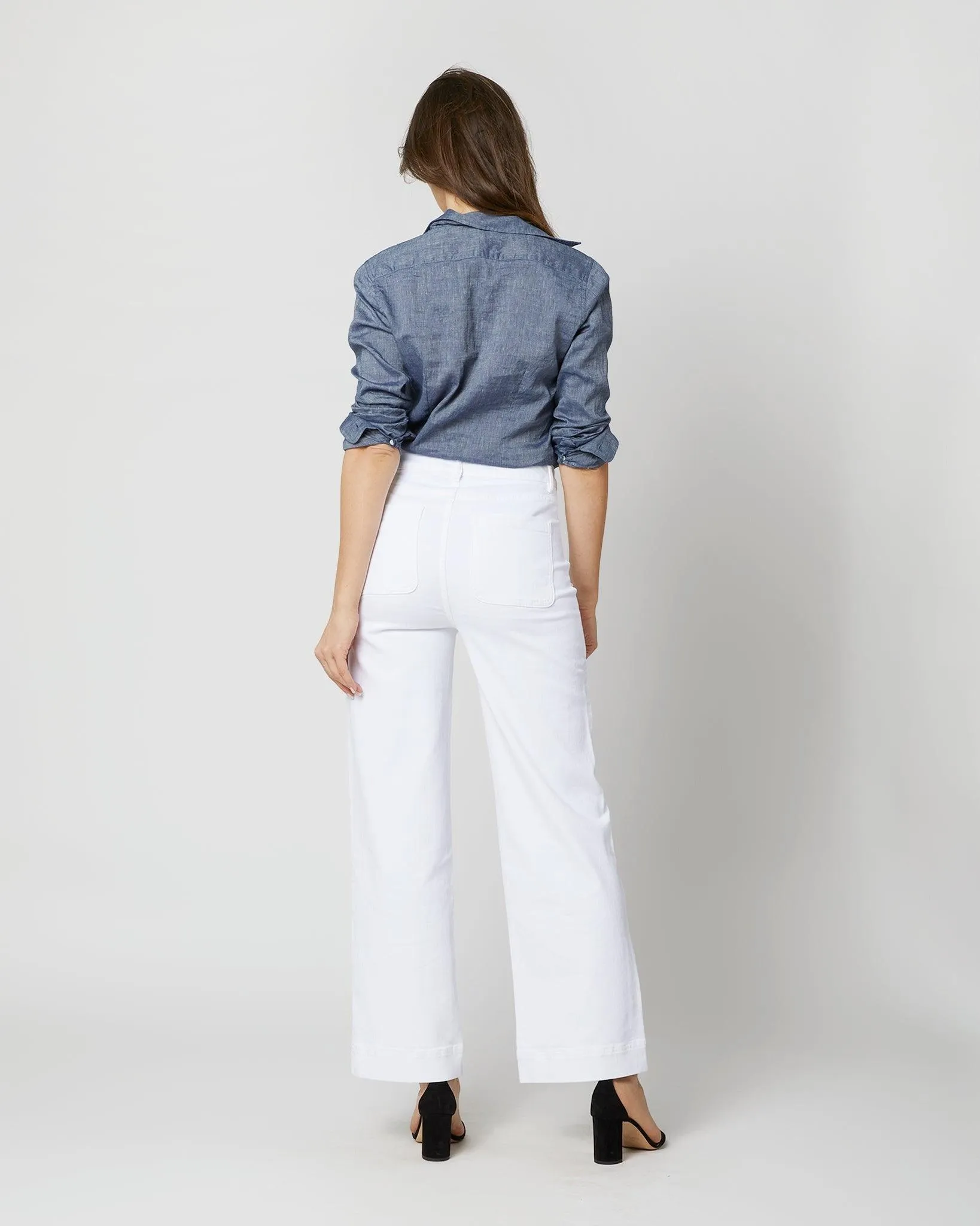 Ann Mashburn Column Patch Pocket Jean White