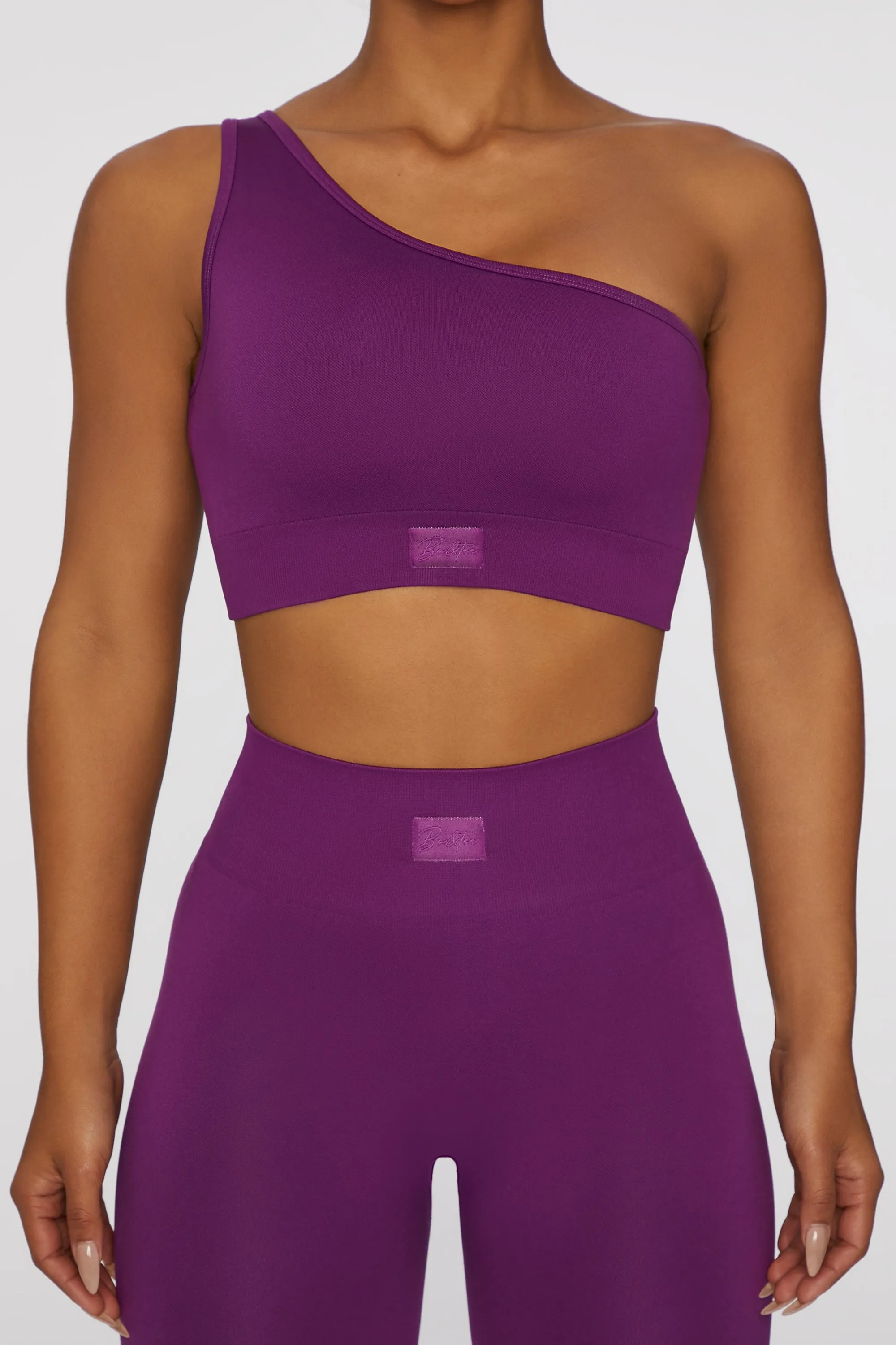 Asymmetric Crop Top in Dark Purple