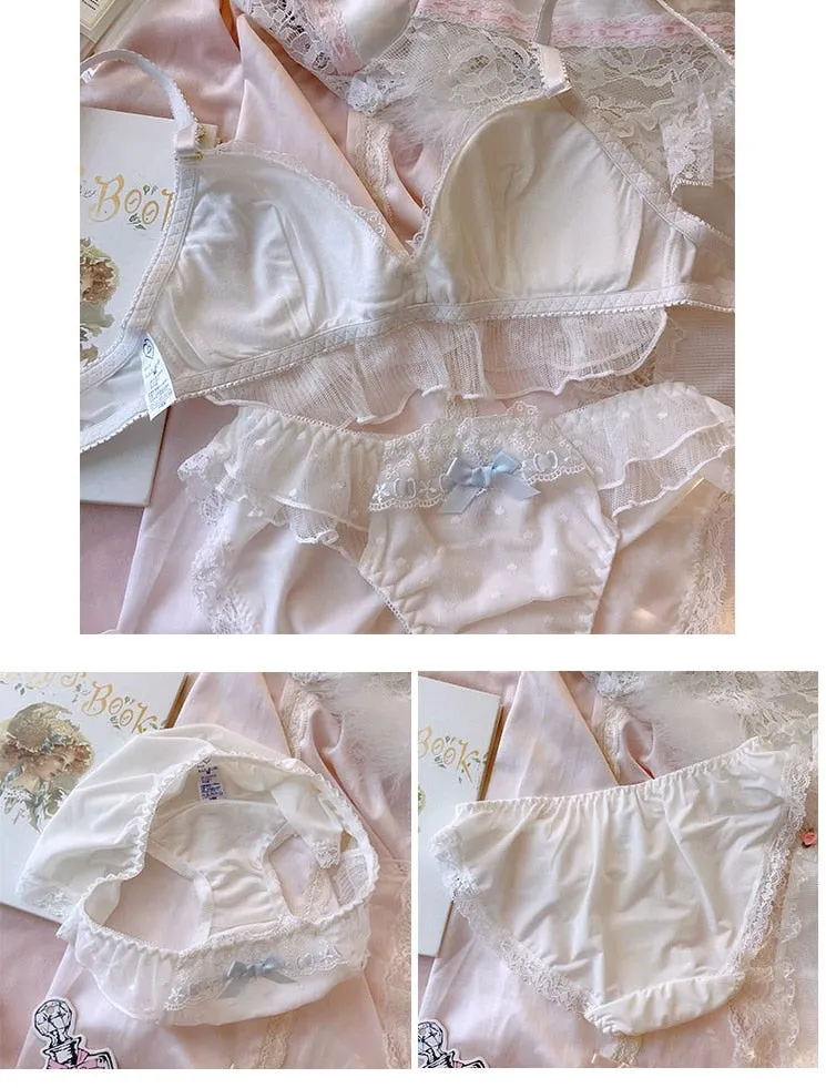 Baby Blue Bow Dollcore Nymphette Lingerie Set