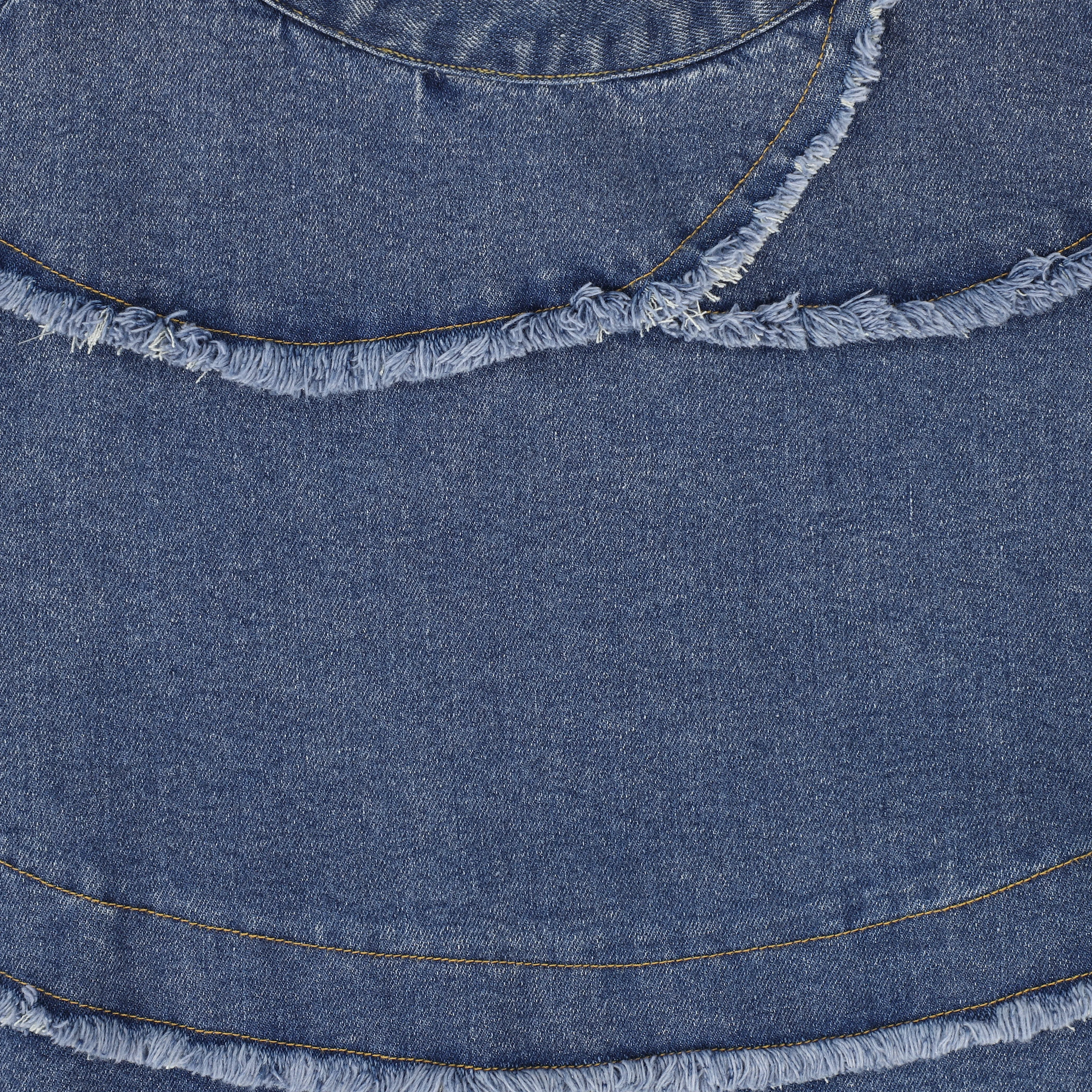 BACE COLLECTION BLUE DENIM FRAYED SEAM DETAIL SKIRT [Final Sale]