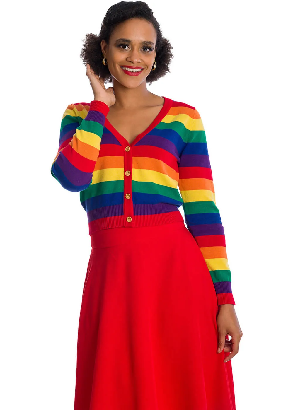 Banned Love Wins Rainbow 50's Cardigan Multicolour