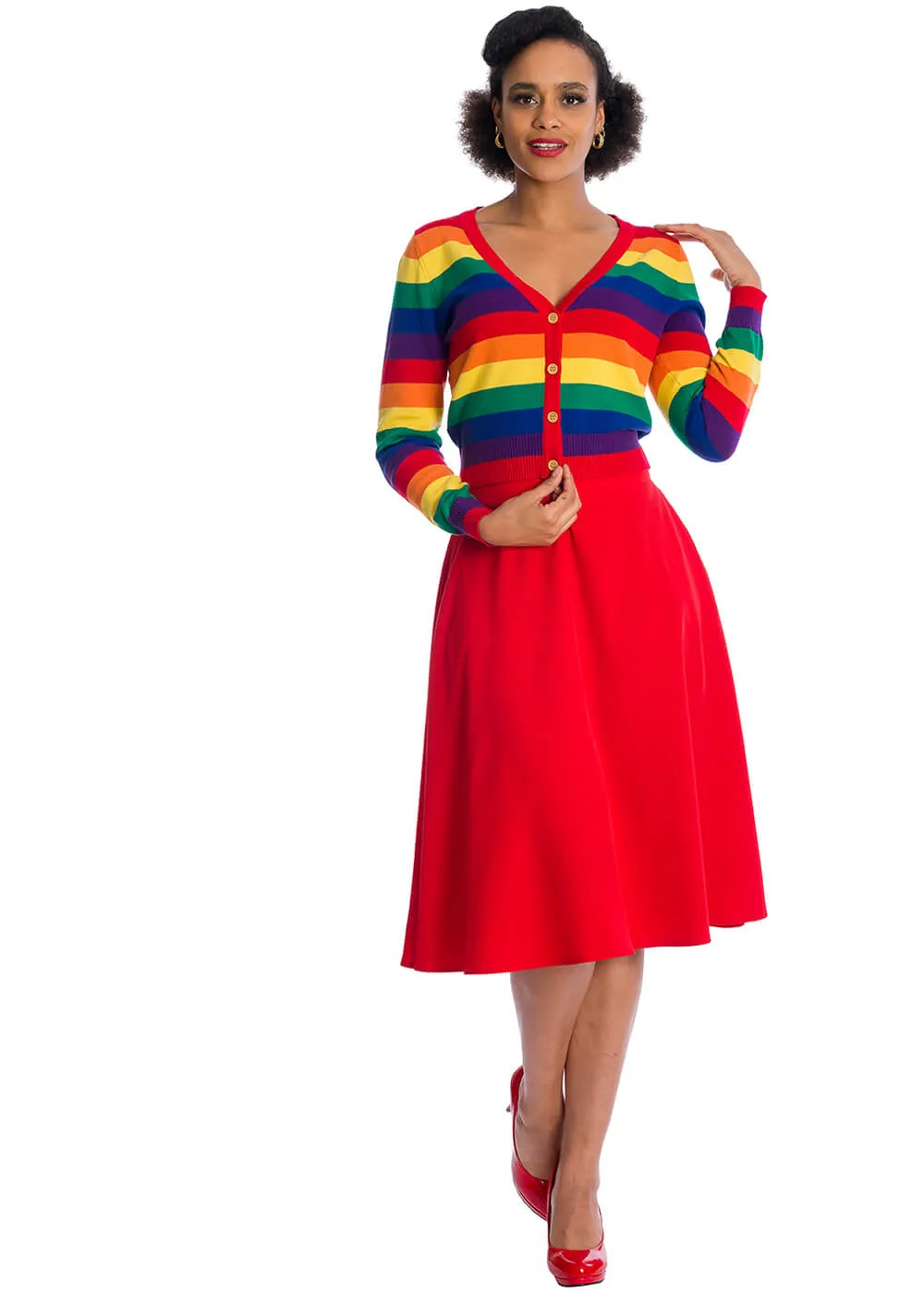 Banned Love Wins Rainbow 50's Cardigan Multicolour