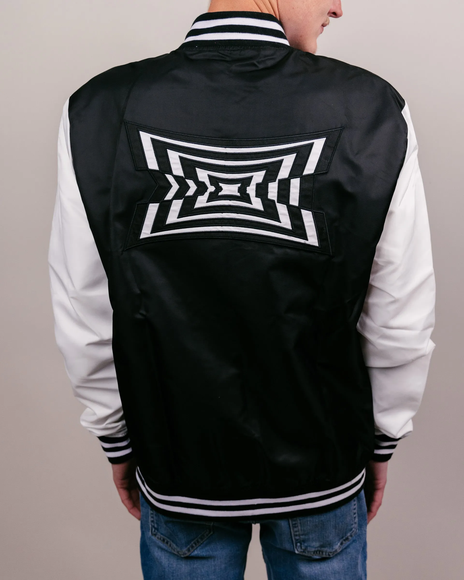 Big 12 Black and White Varsity Jacket