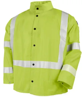 Black Stallion Welding Jacket - FR Lime w/Reflectives JF1012-LM