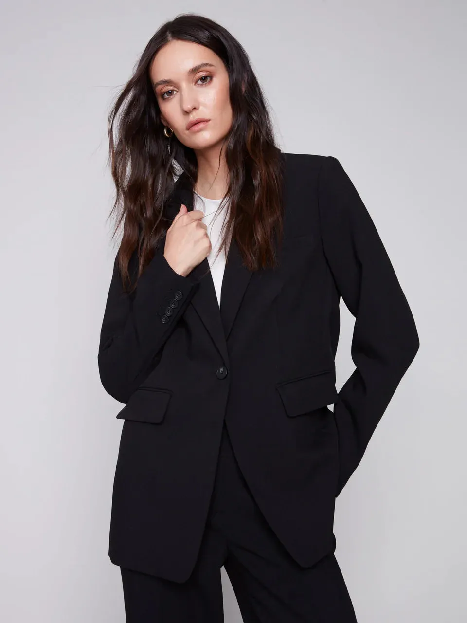 BLAZER WITH RUCHED BACK