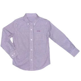 Bowen Arrow Button Down – Pin Point Purple