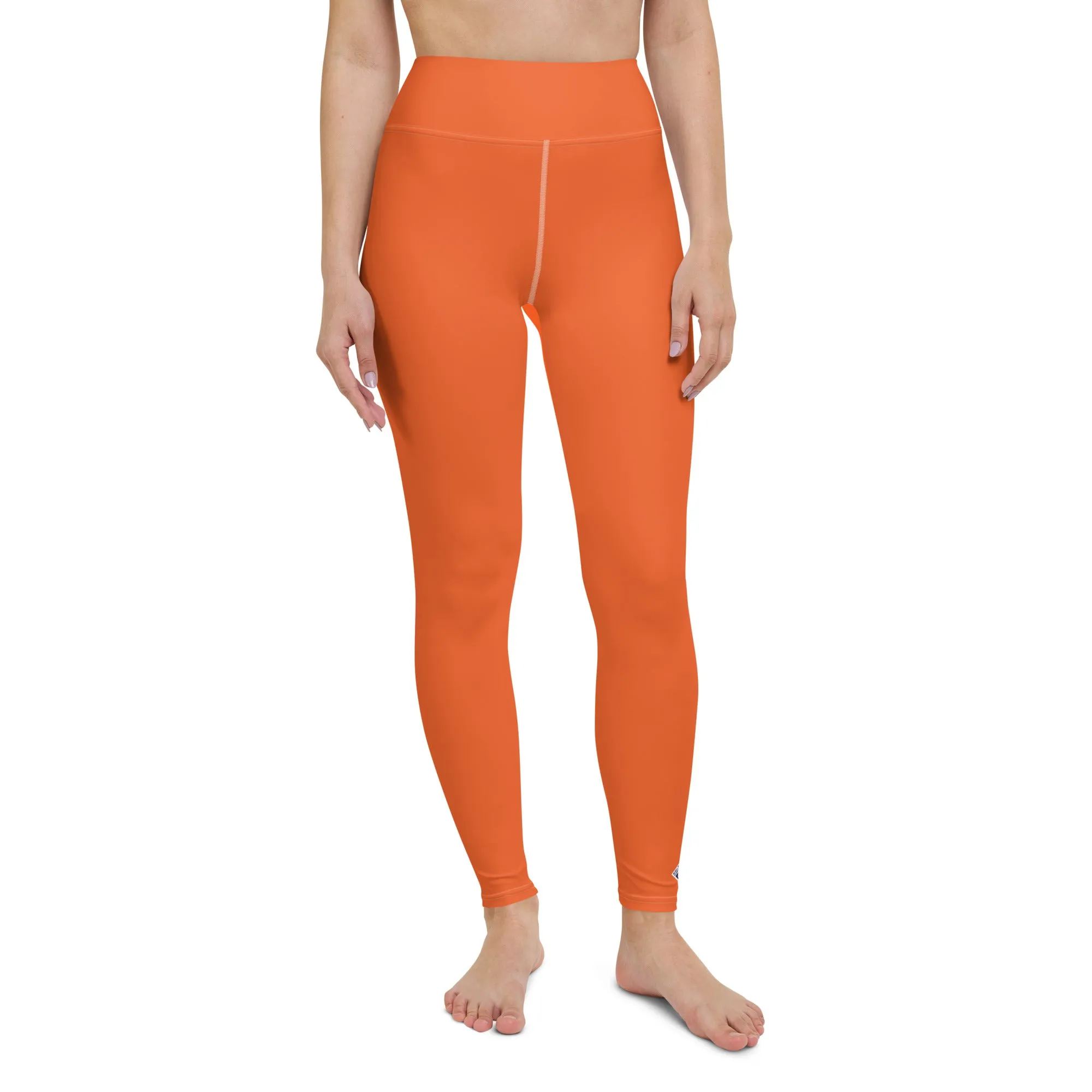 Casual Cool: Solid Color Leggings for Her Workout - Flamingo