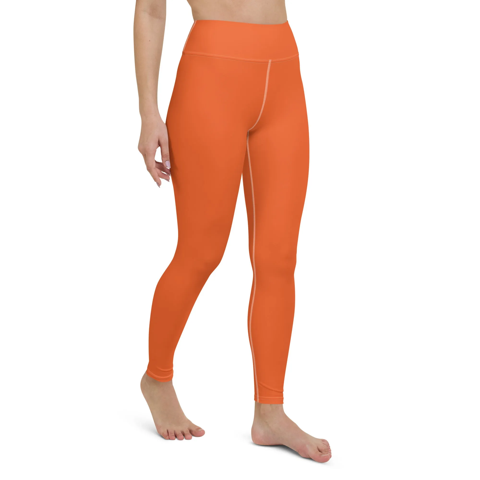 Casual Cool: Solid Color Leggings for Her Workout - Flamingo