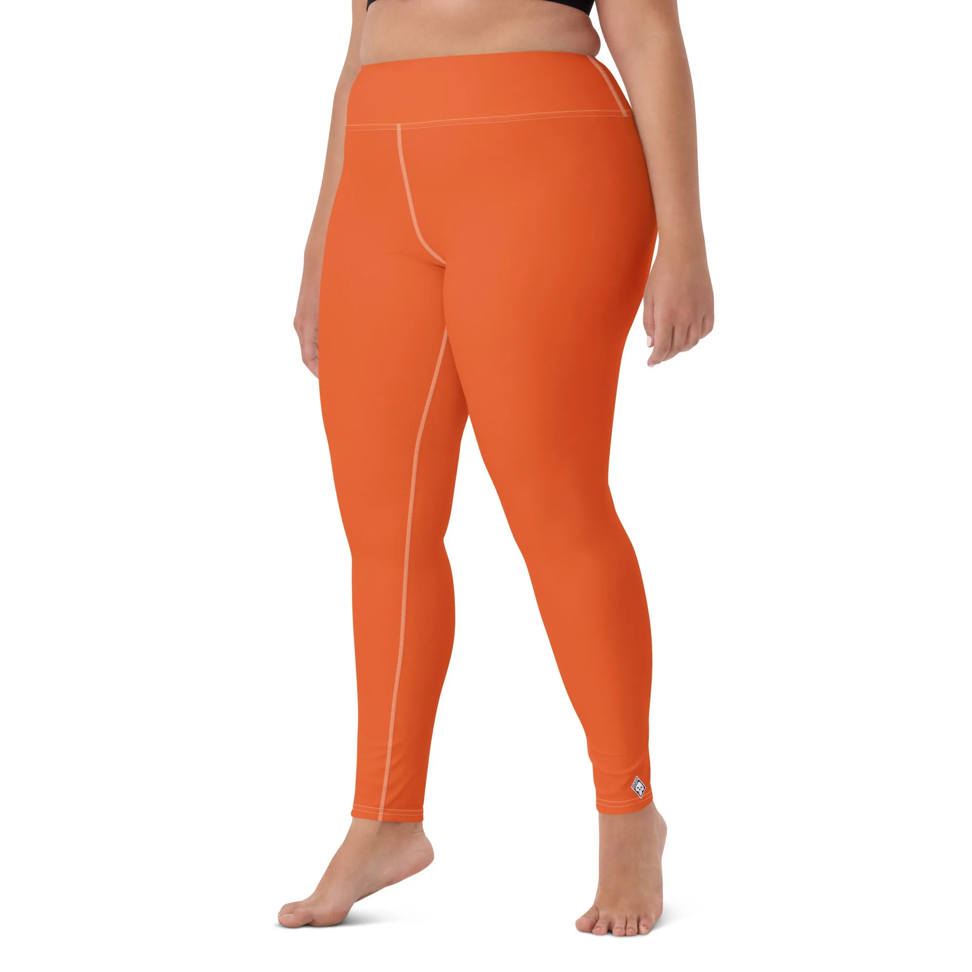 Casual Cool: Solid Color Leggings for Her Workout - Flamingo