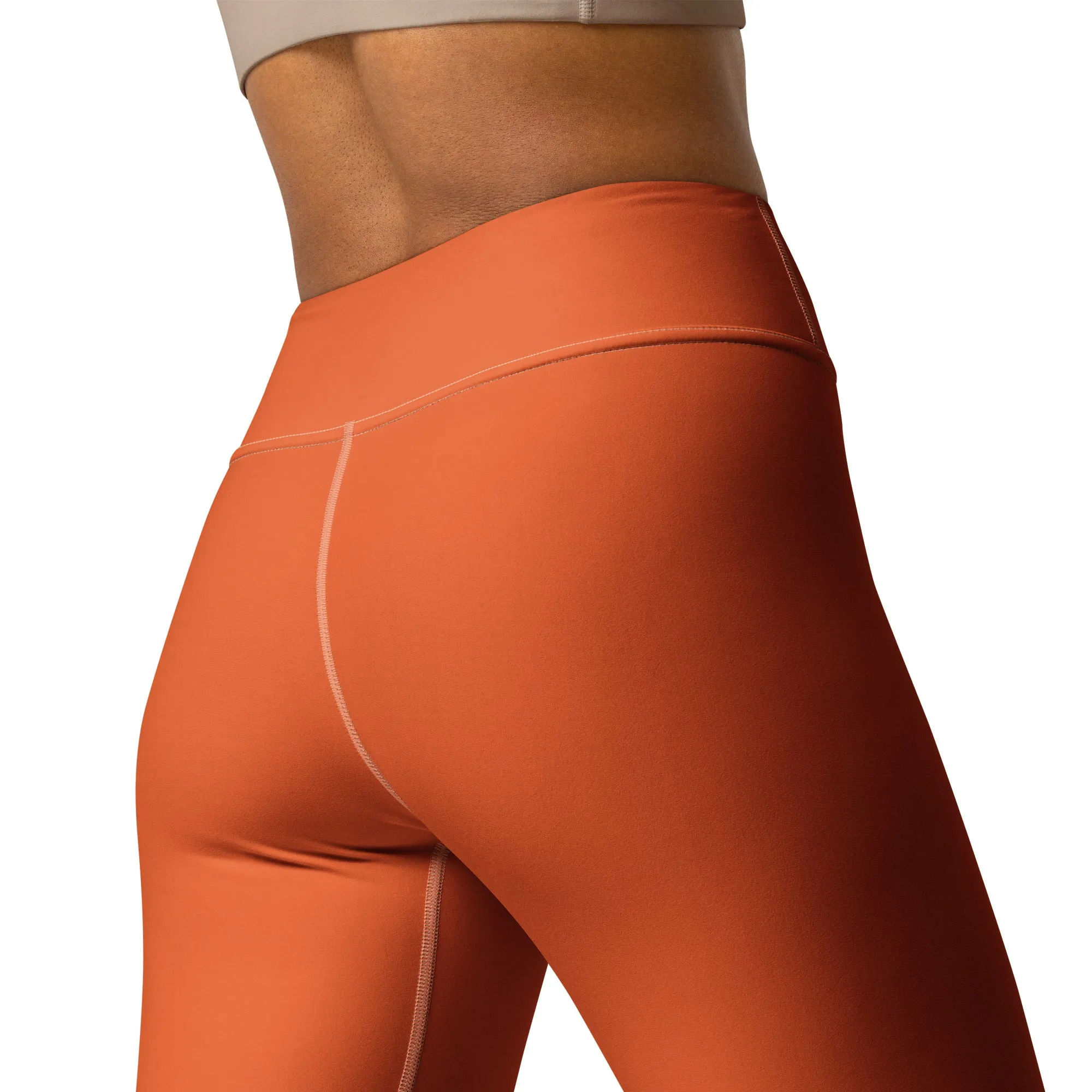 Casual Cool: Solid Color Leggings for Her Workout - Flamingo