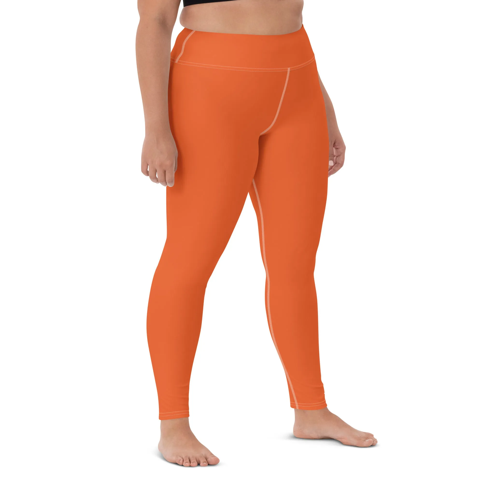 Casual Cool: Solid Color Leggings for Her Workout - Flamingo