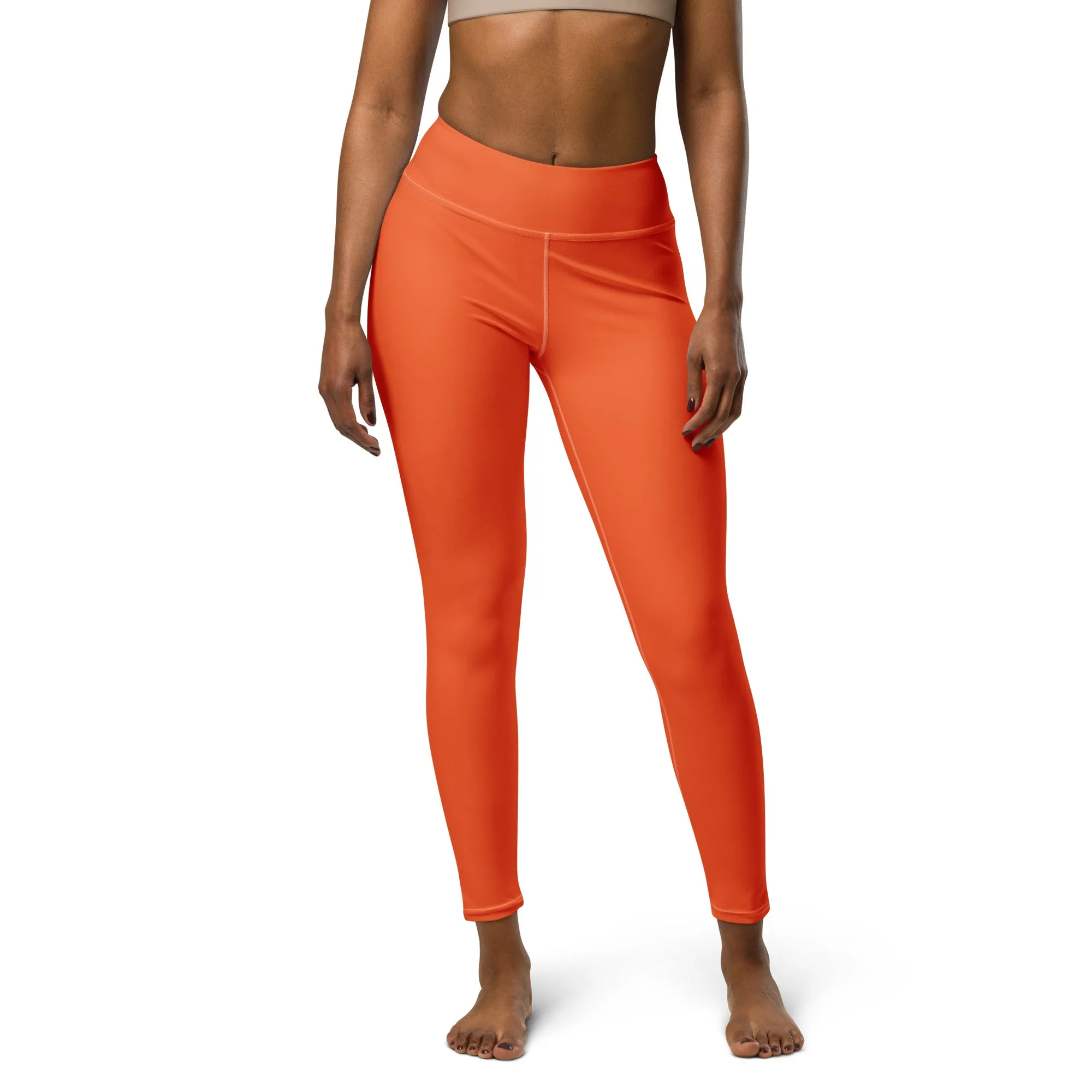 Casual Cool: Solid Color Leggings for Her Workout - Flamingo