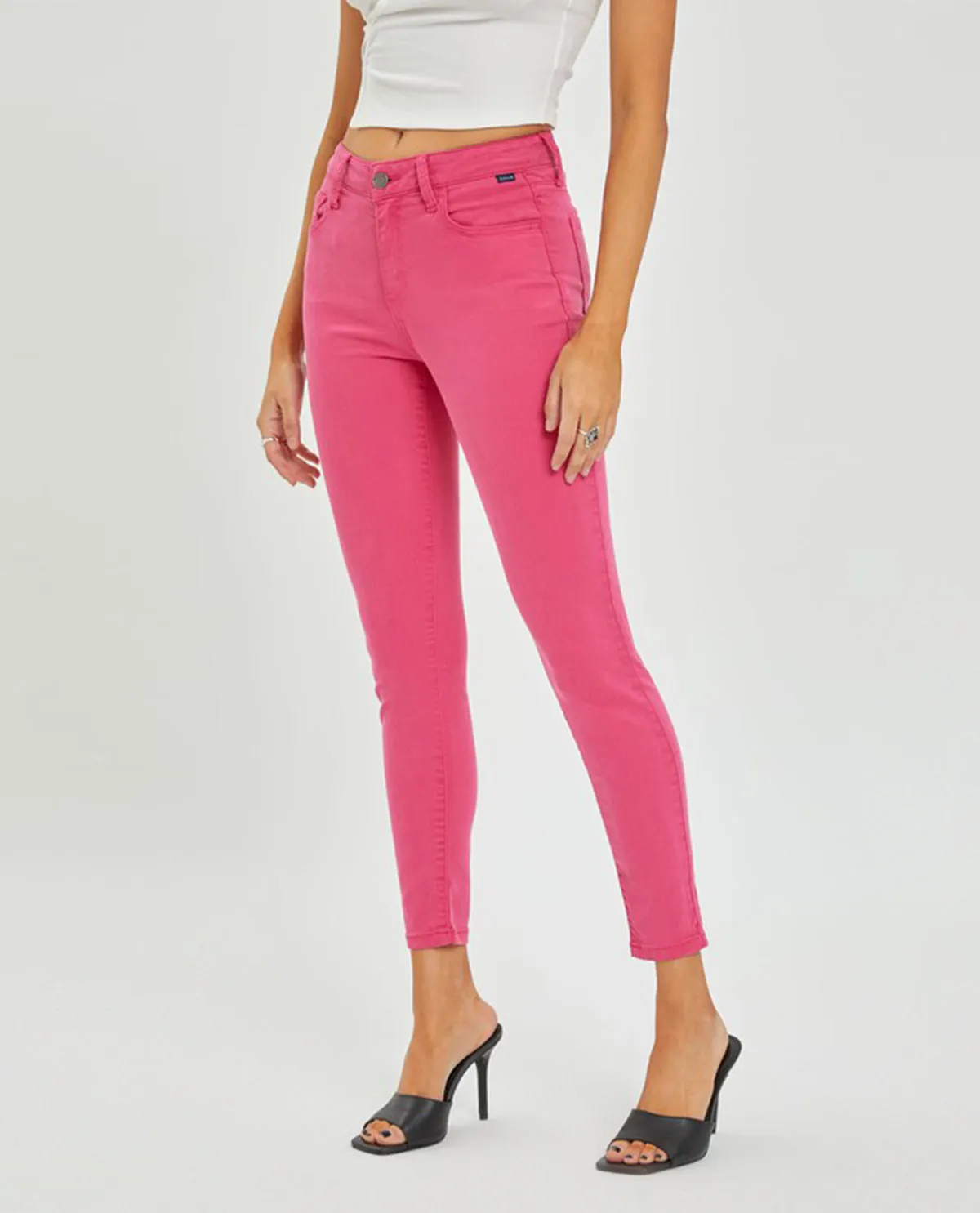 Cello Mid Rise Crop Skinny Jeans