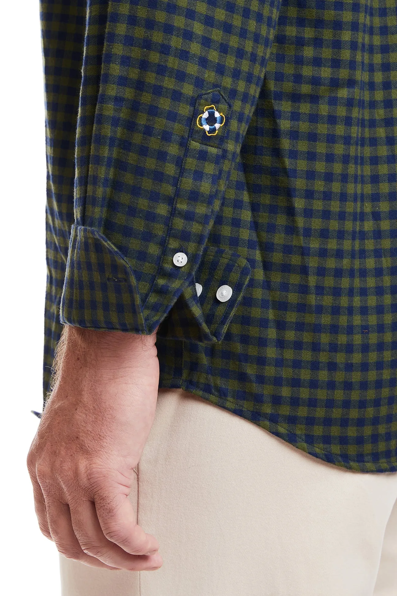 Chase Shirt Olive and Navy Buffalo Check