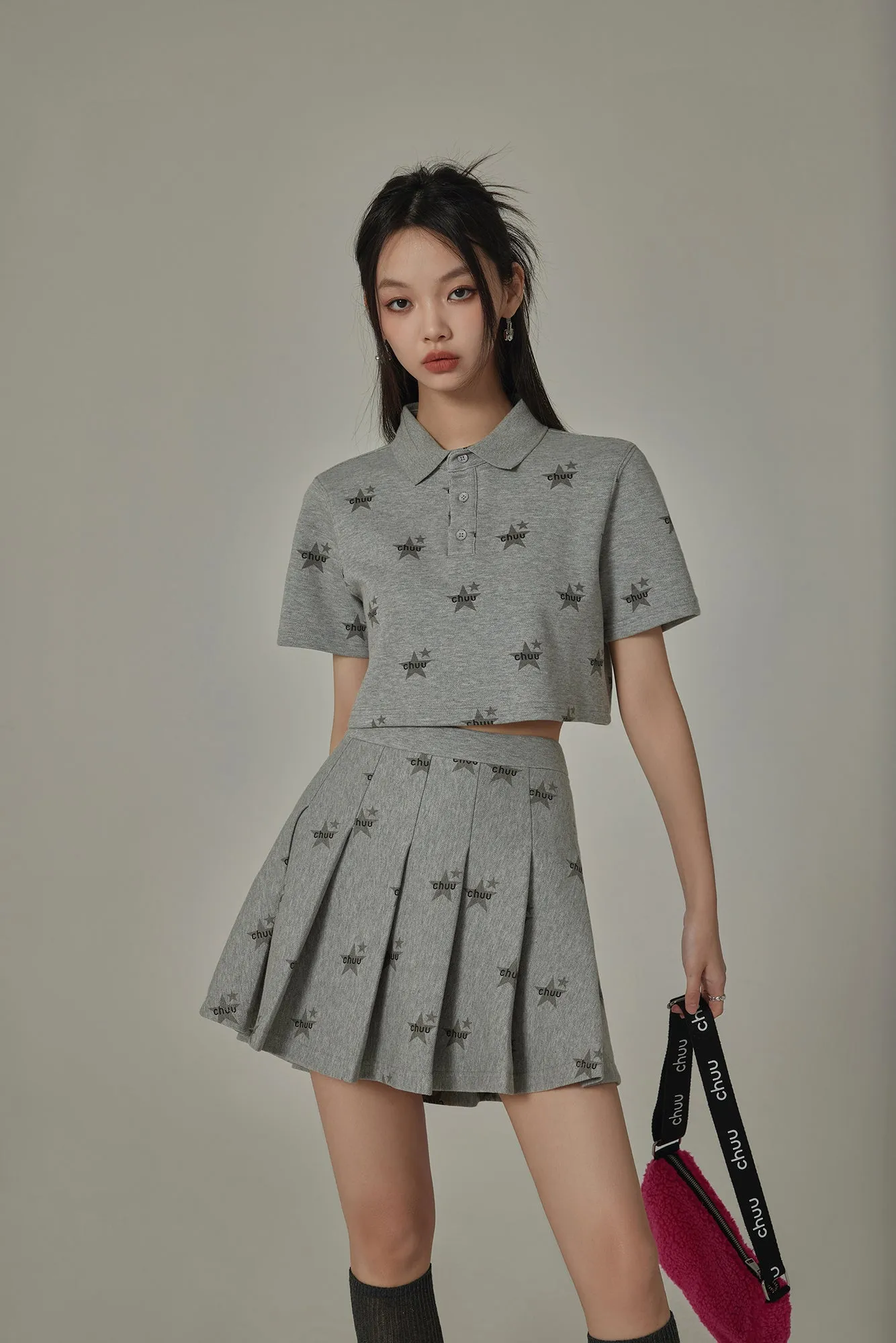 Chuu Star Pattern Pleated Skirt