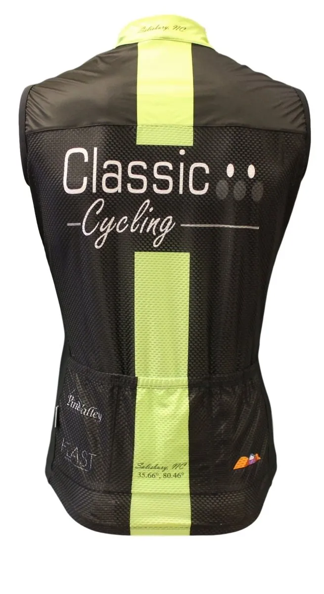 Classic Cycling Wind Vest - Black with Fluo