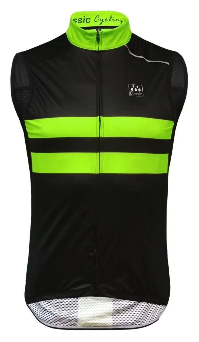 Classic Cycling Wind Vest - Black with Fluo