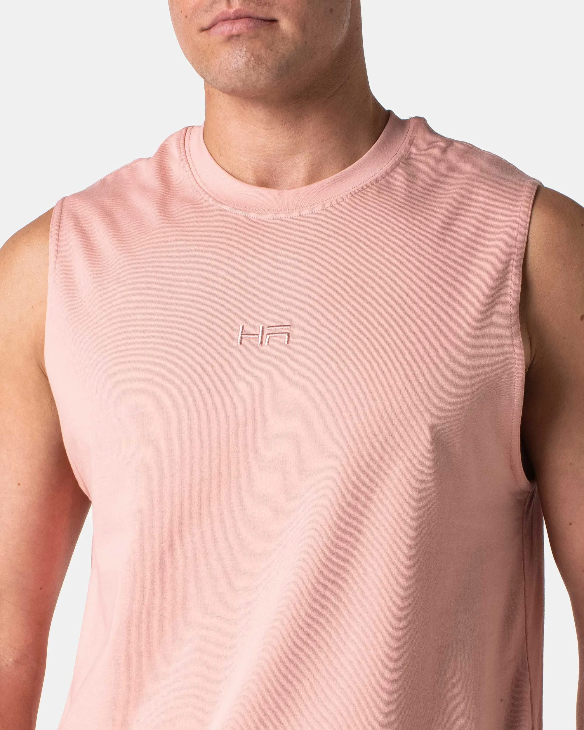 Core Muscle Cut Tank - Dusty Pink