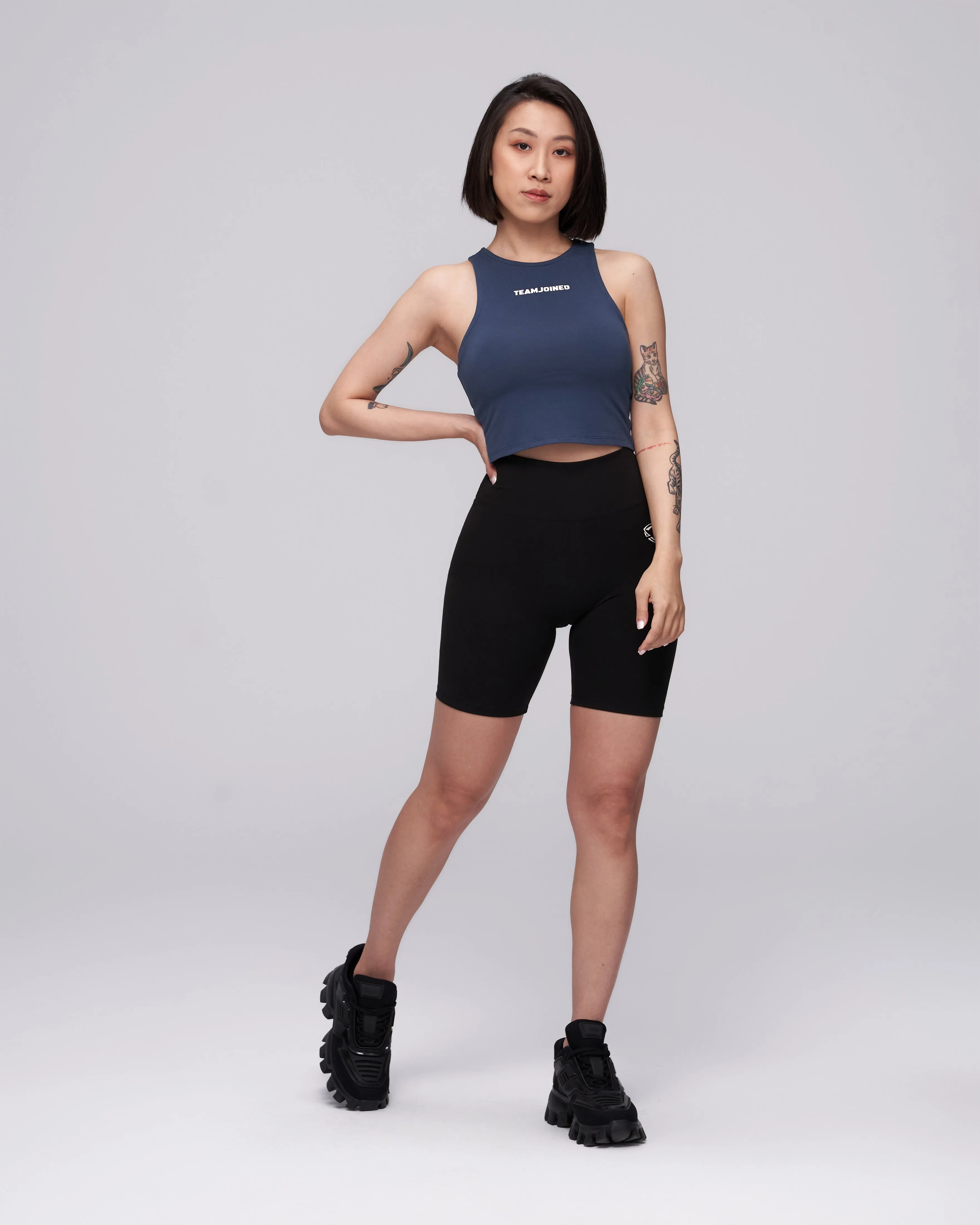 Cut-Shoulder Crop Tank