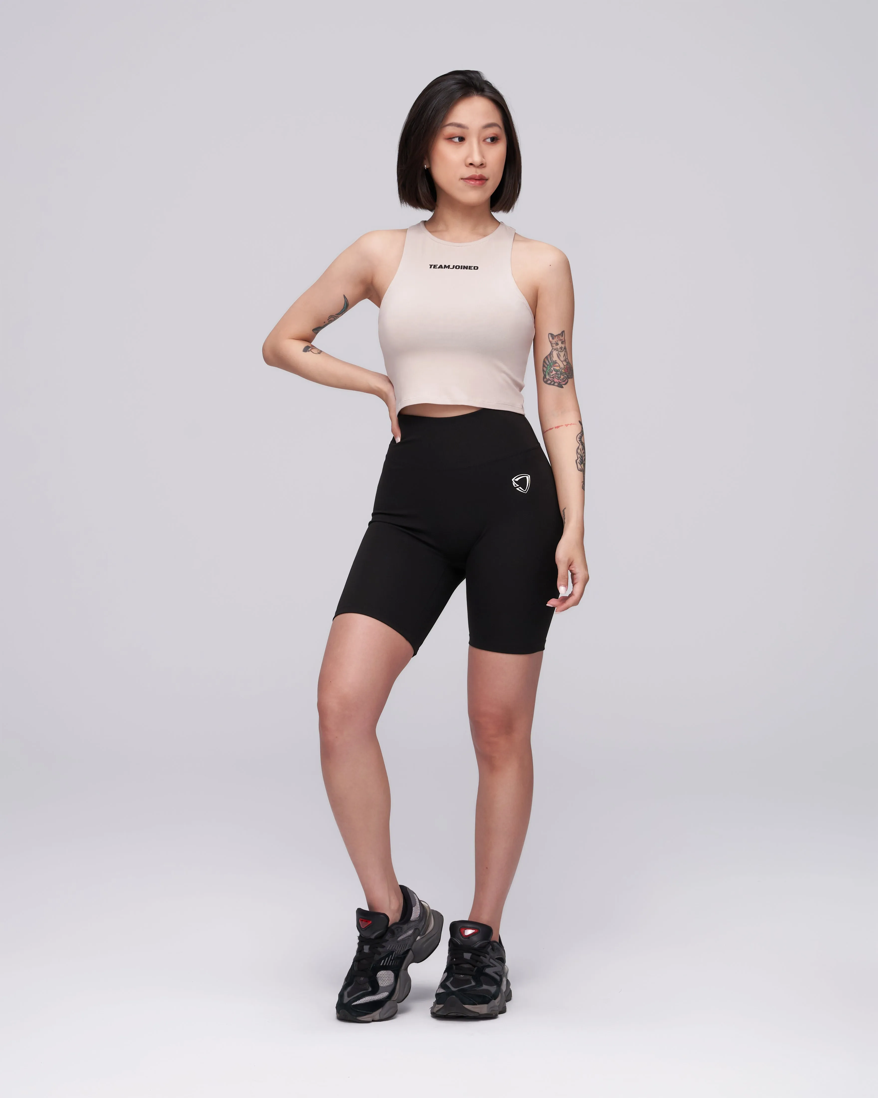 Cut-Shoulder Crop Tank