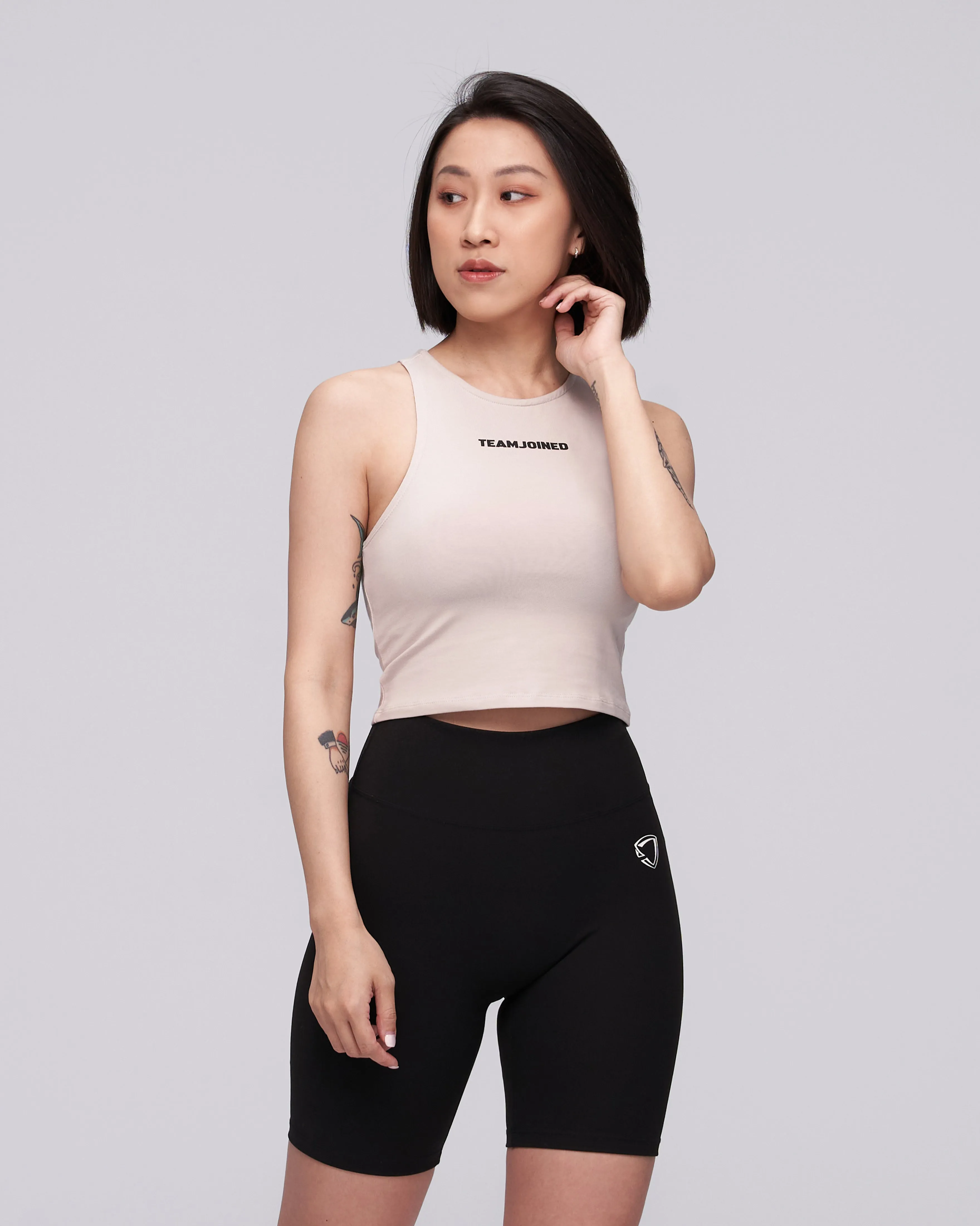 Cut-Shoulder Crop Tank