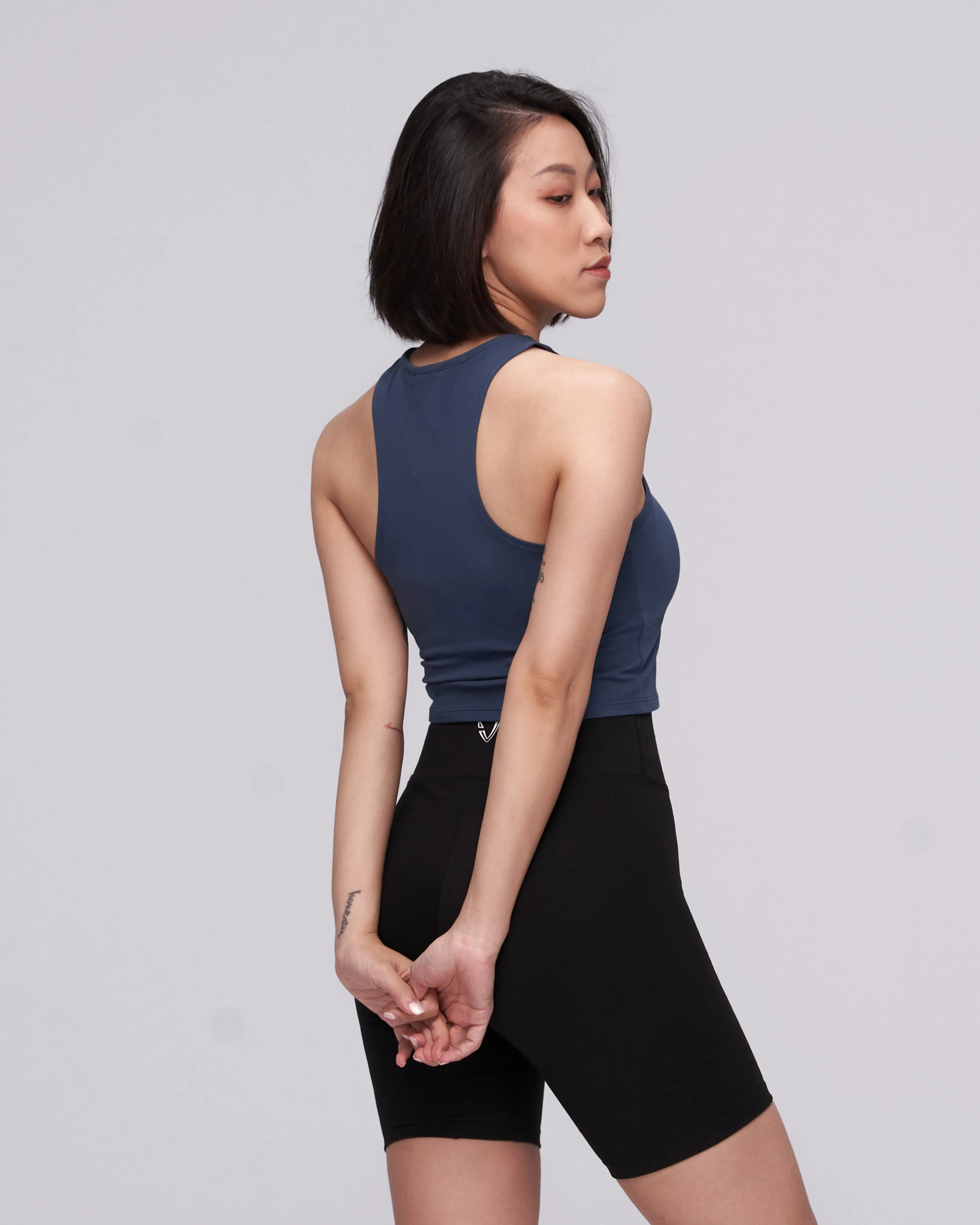 Cut-Shoulder Crop Tank