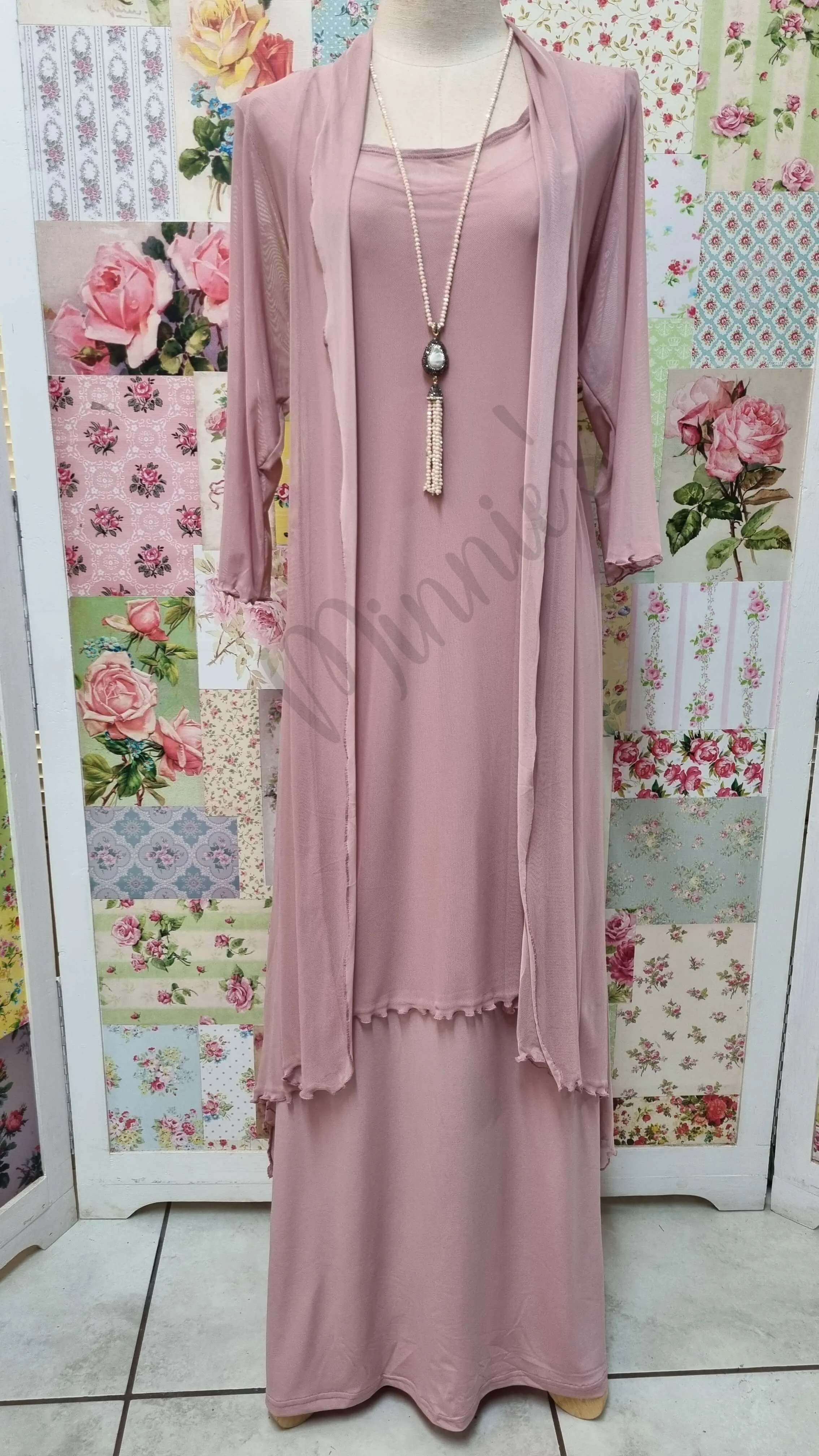 Dusty Pink 3-Piece Dress Set SH0123