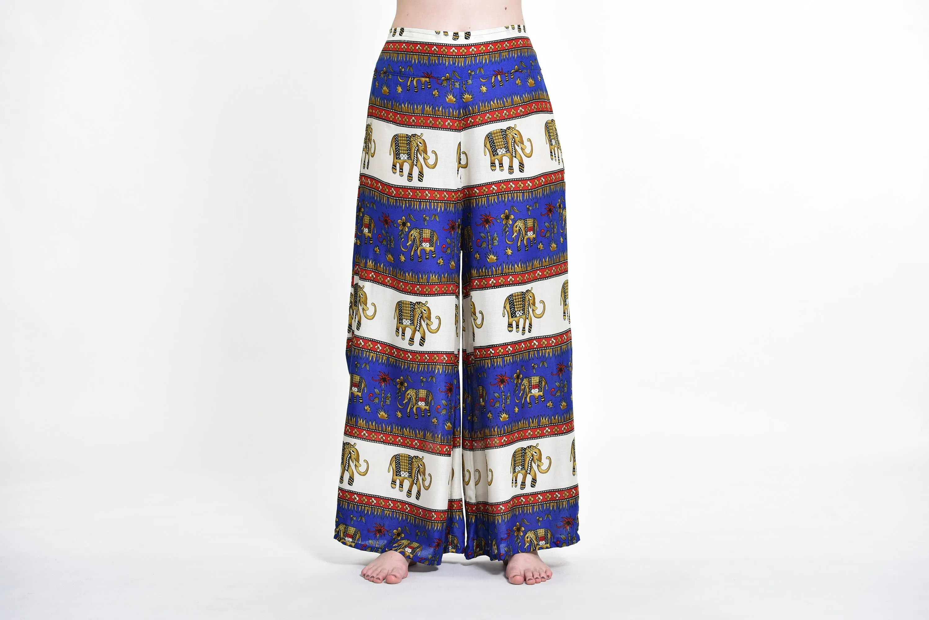 Elephant Bliss Palazzo Style Elephant Pants in Blue