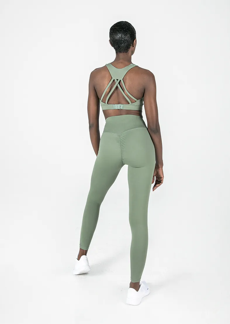 Elevate Touch Scrunch Bum Legging Khaki