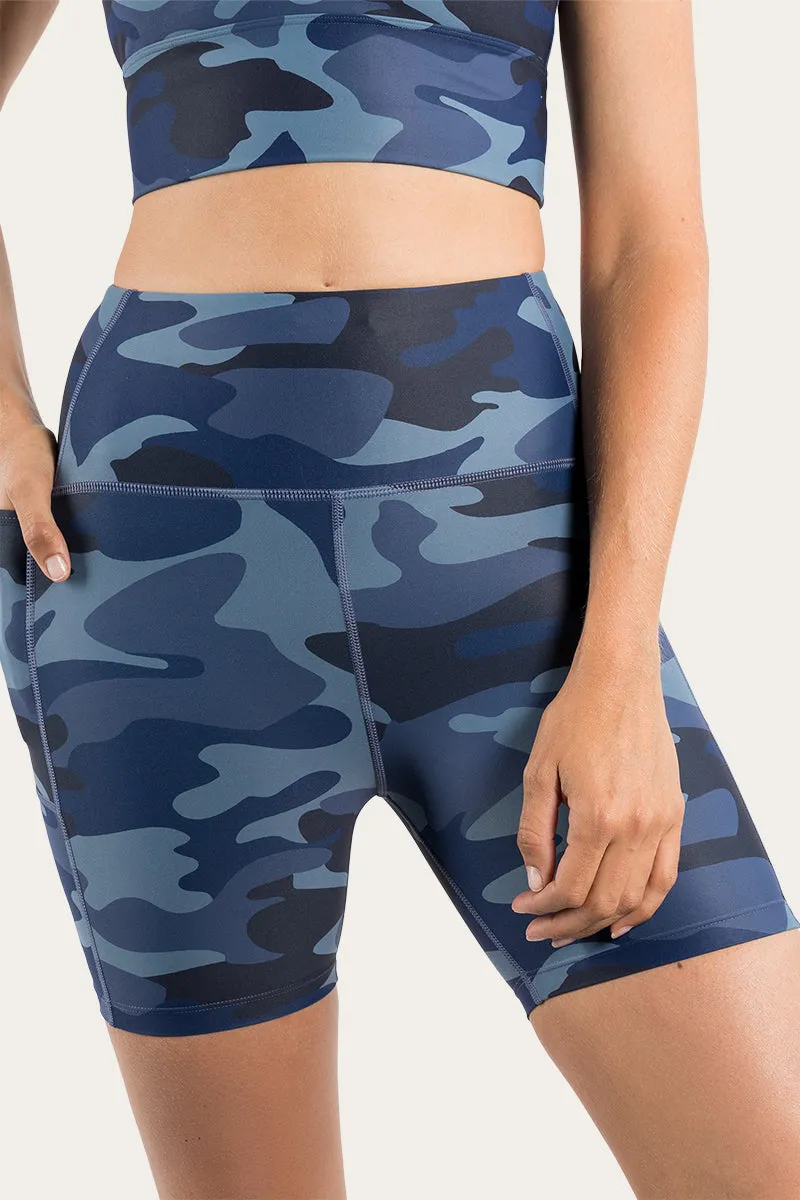 Ellis Womens High Rise Short - Navy with Camo Print