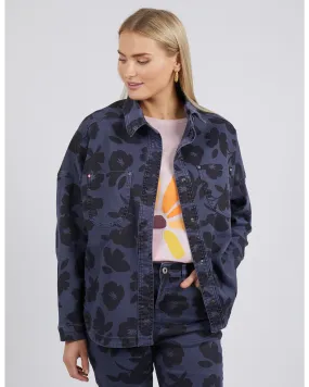 Elm - Abstract Shacket -  Navy Print