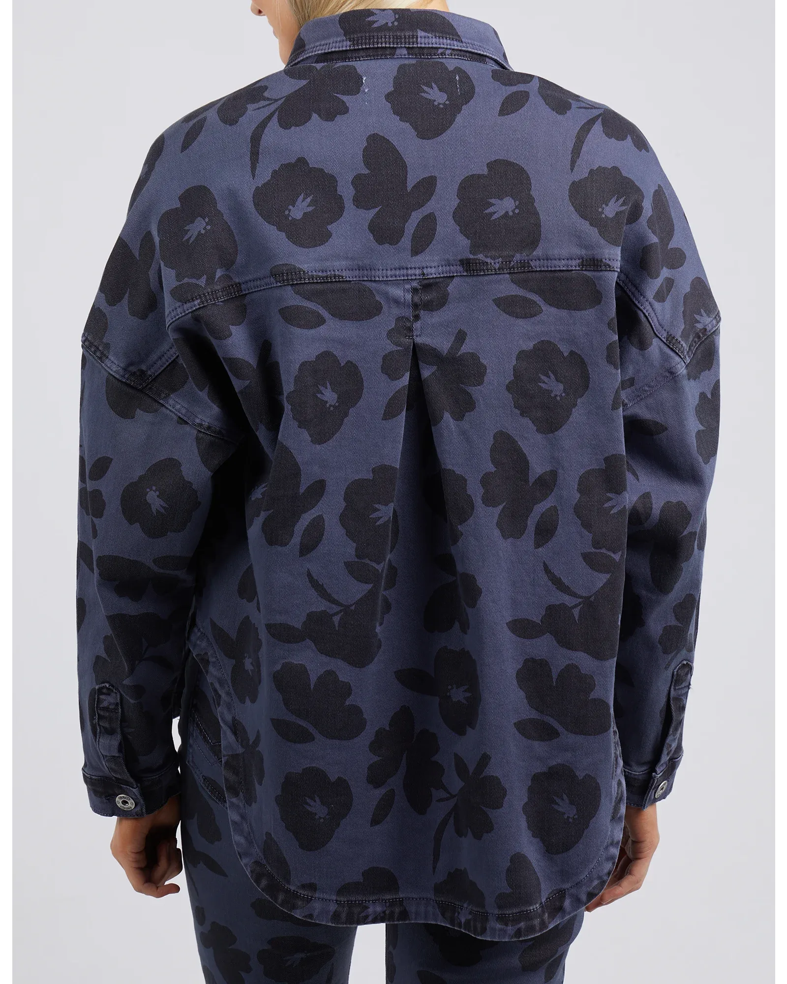 Elm - Abstract Shacket -  Navy Print