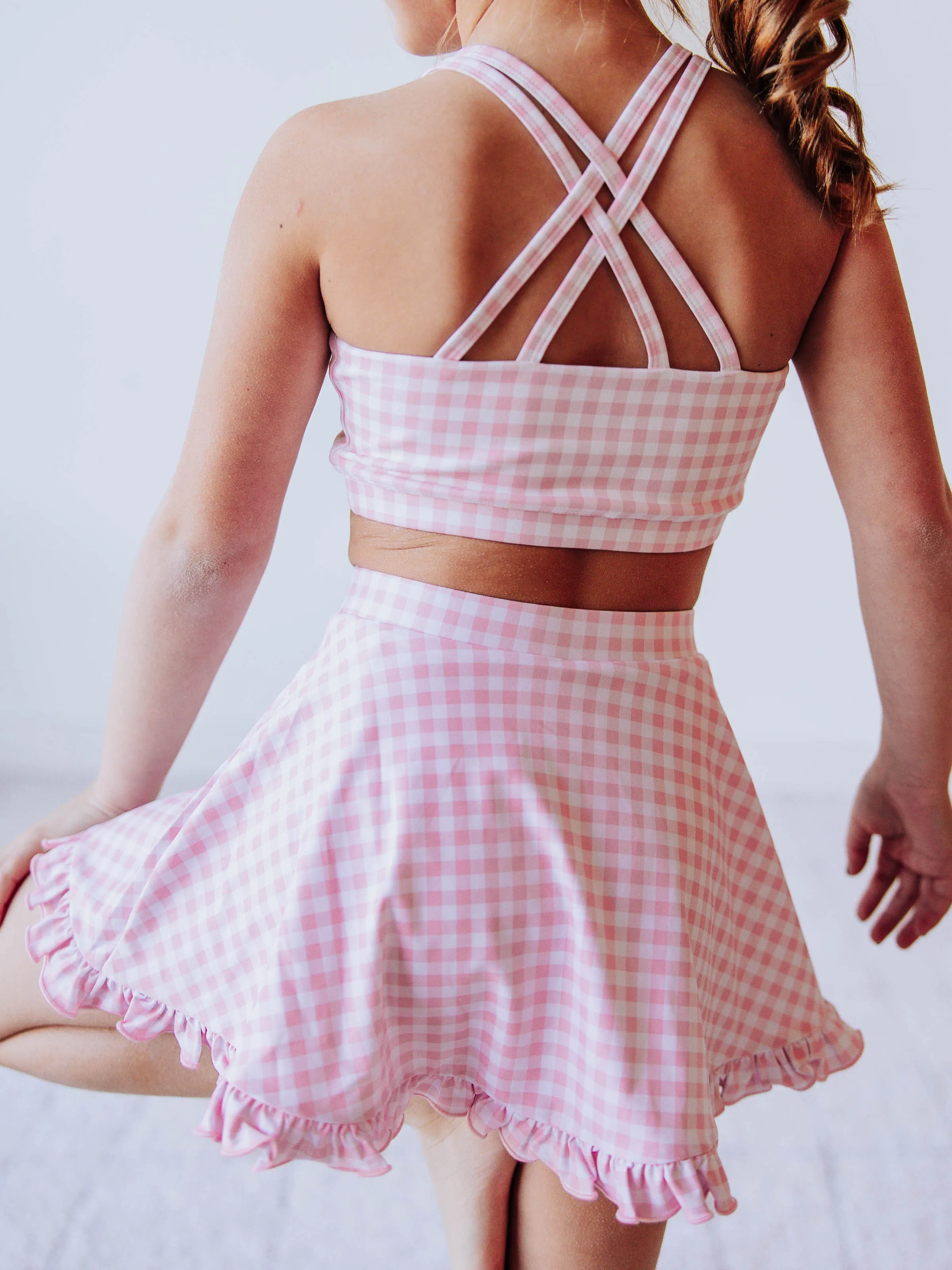 Empower Crop - Pink Petal Check