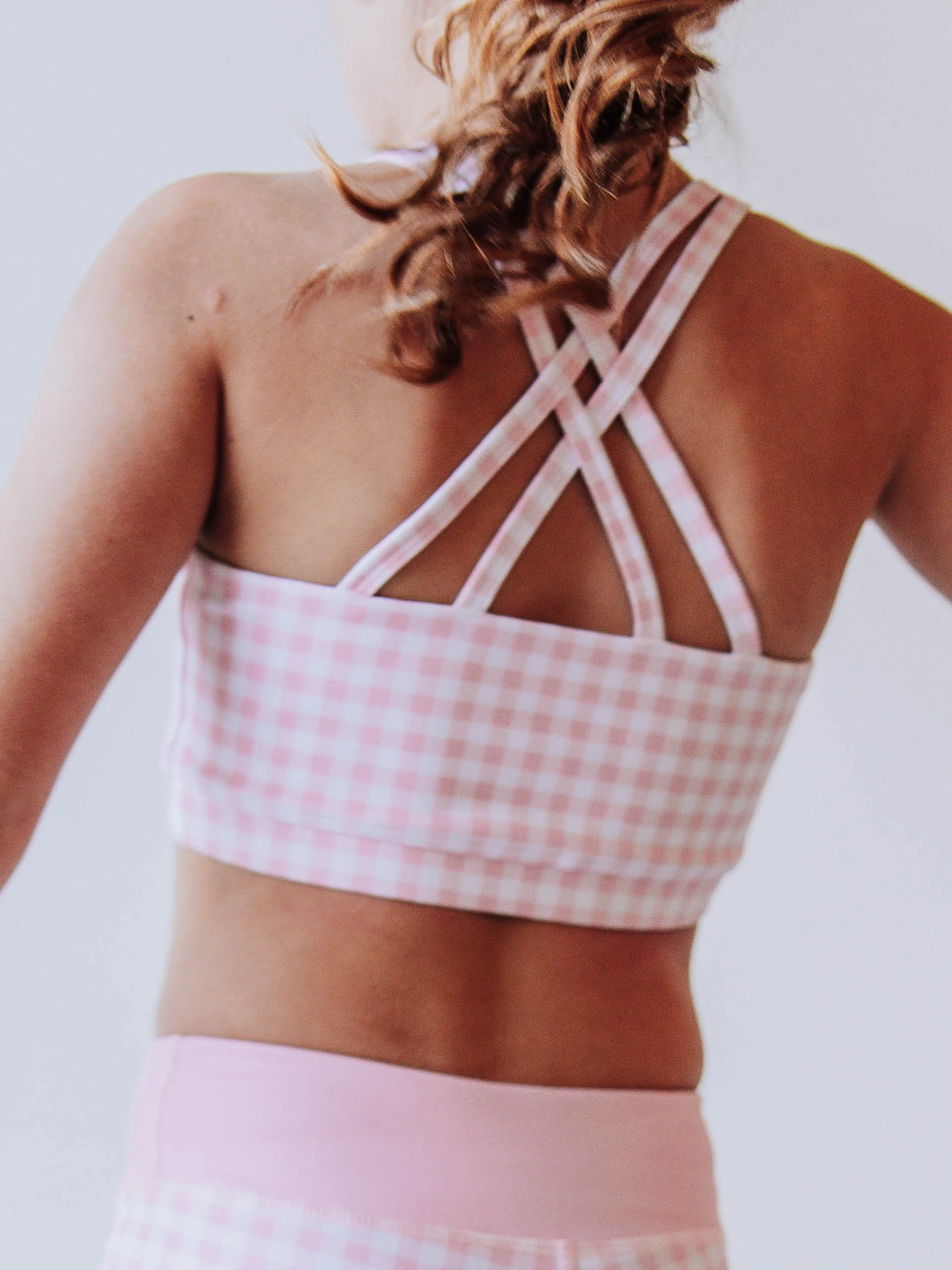 Empower Crop - Pink Petal Check