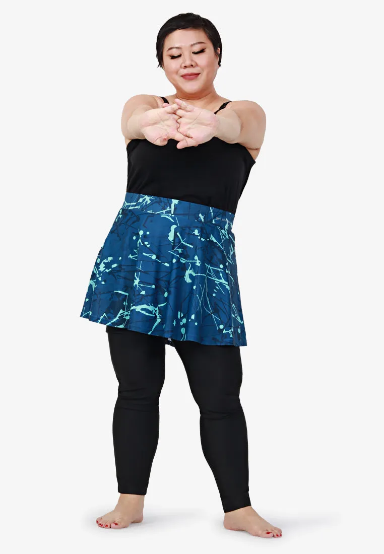 Float Active Zumba Extender Skirt - Blue Splatter