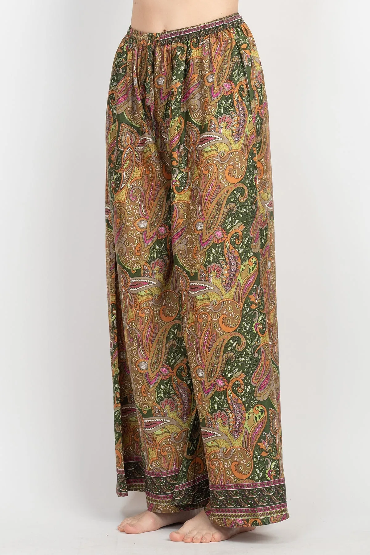 Flowy Paisley Palazzo Pants