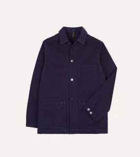 French Blue Heavy Twill Cotton Five-Pocket Chore Jacket