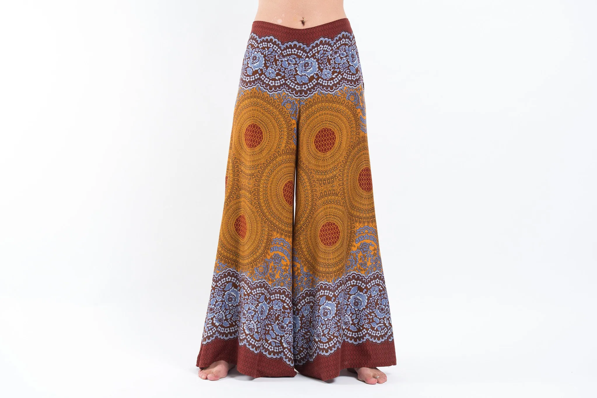 Geometric Mandalas Palazzo Style Harem Pants in Bronze