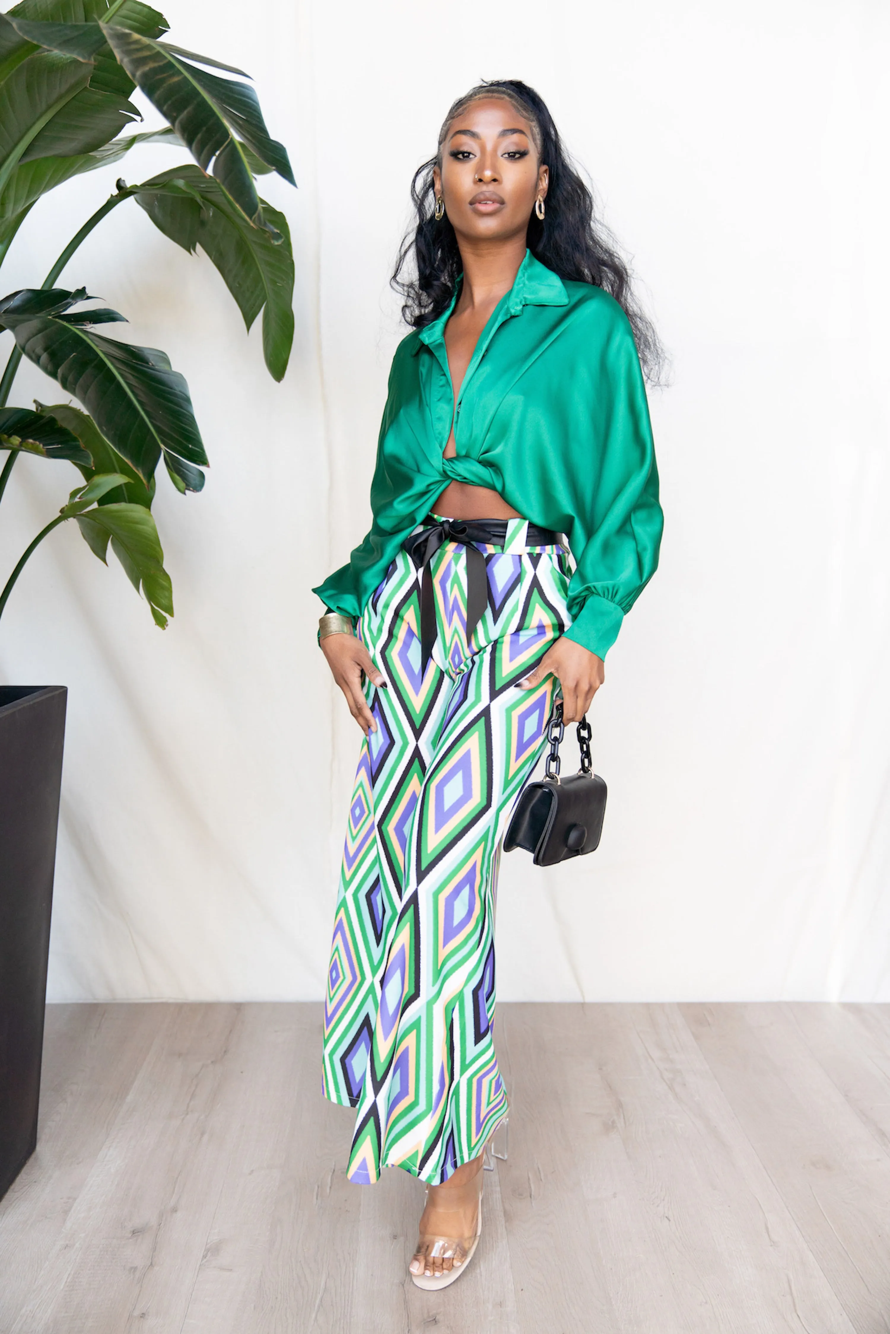 Geometric Print Palazzo Pants