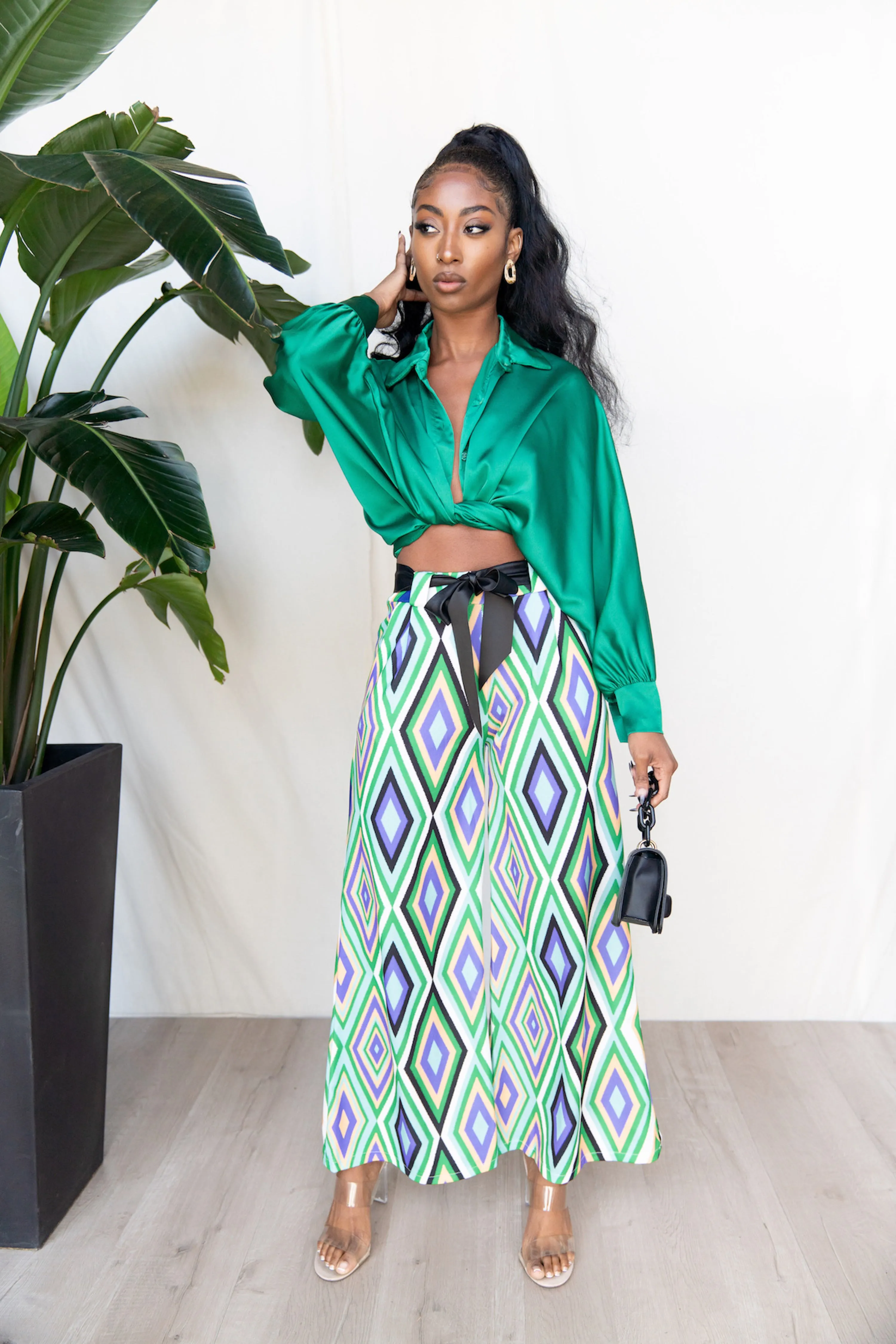 Geometric Print Palazzo Pants