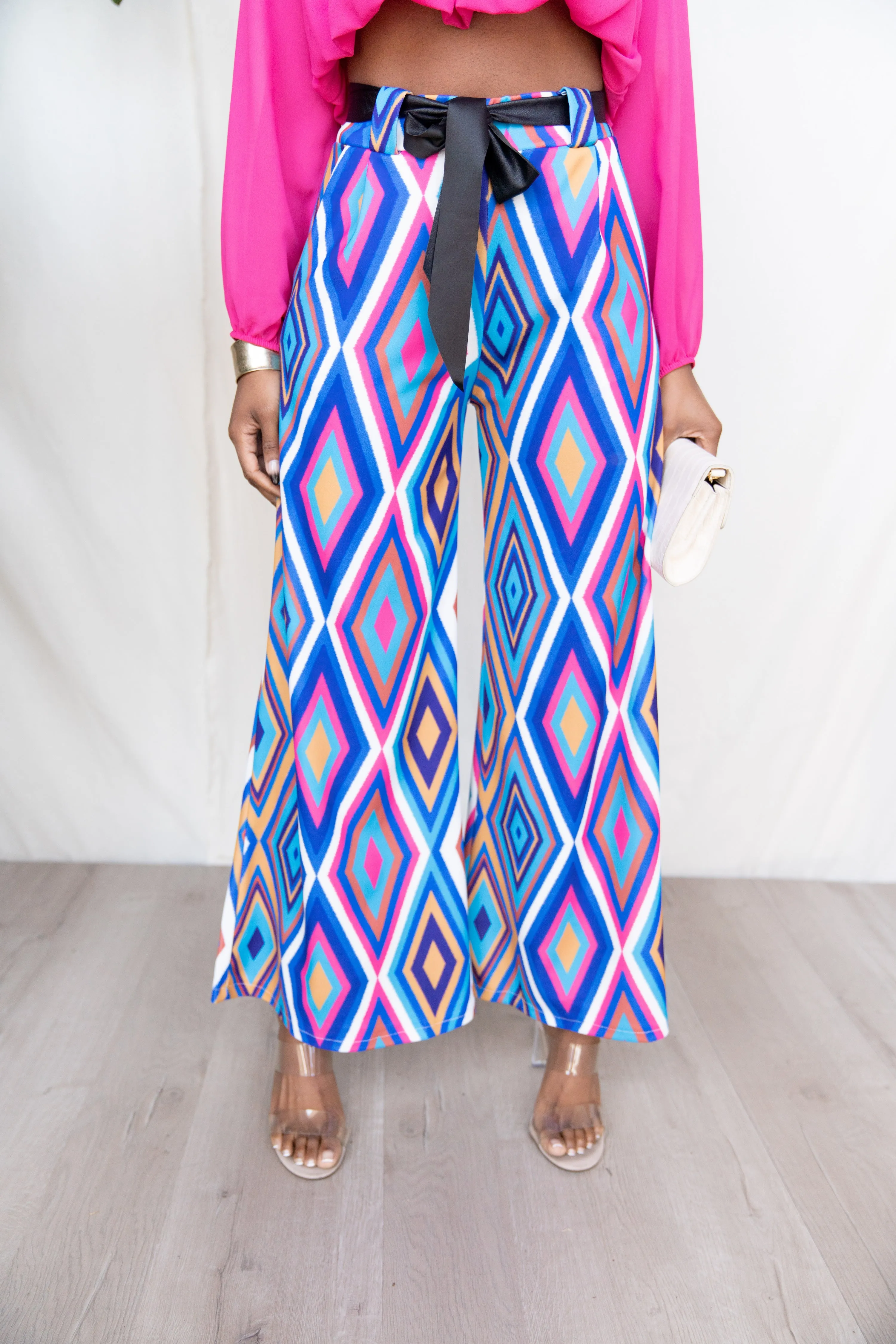 Geometric Print Palazzo Pants