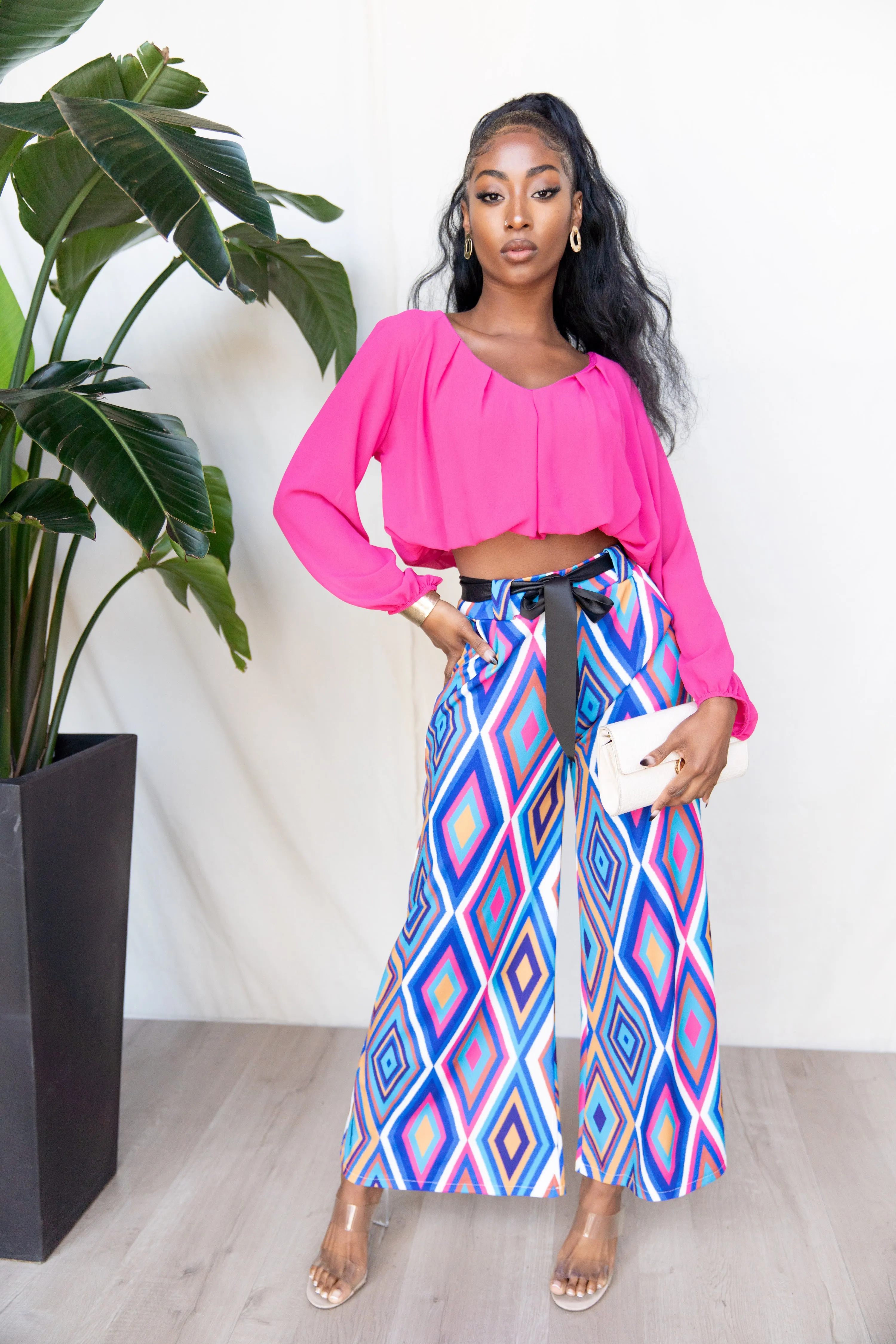 Geometric Print Palazzo Pants