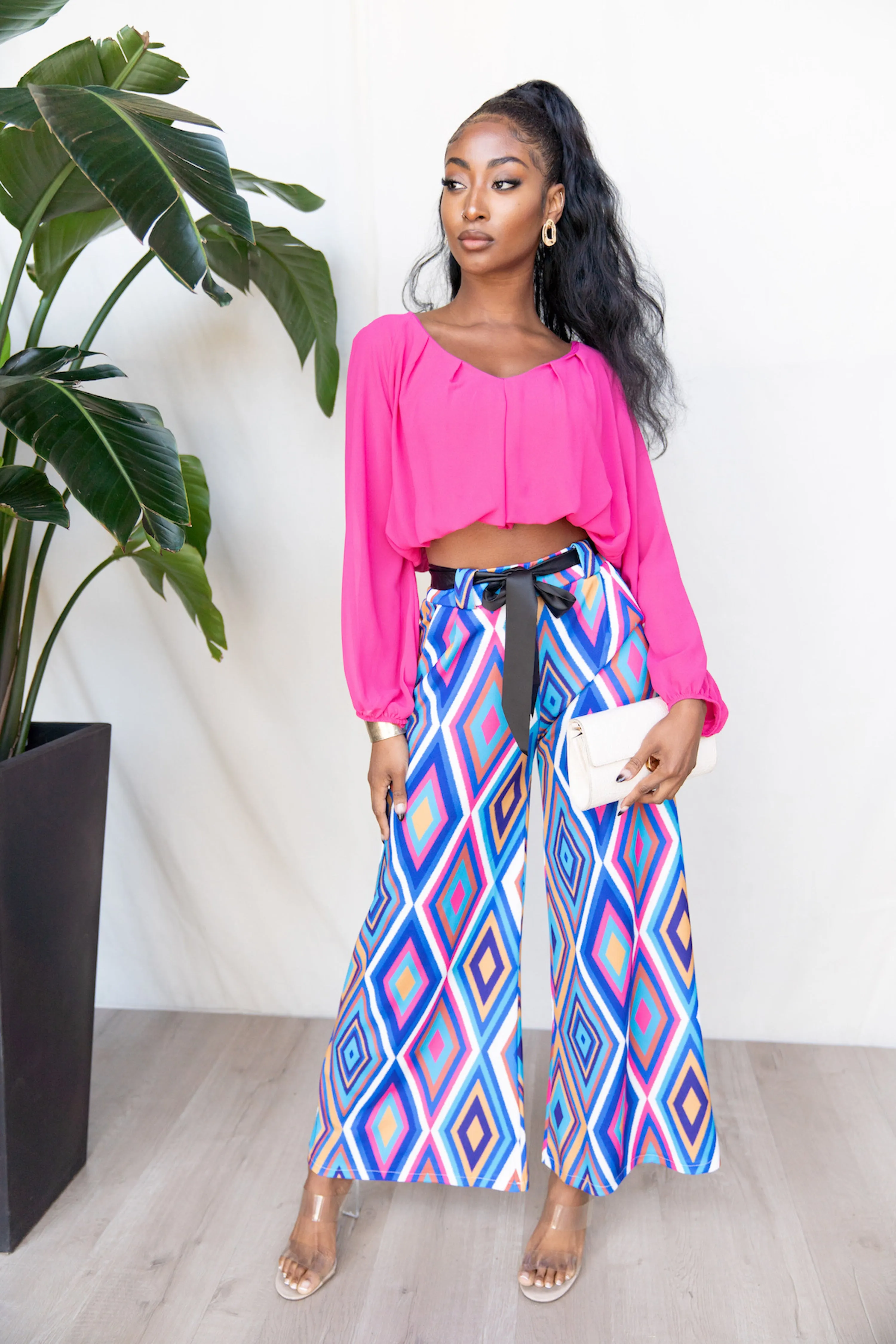 Geometric Print Palazzo Pants