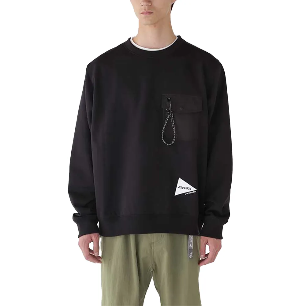 Gramicci x and wander Pocket Sweat Shirt 'Black'