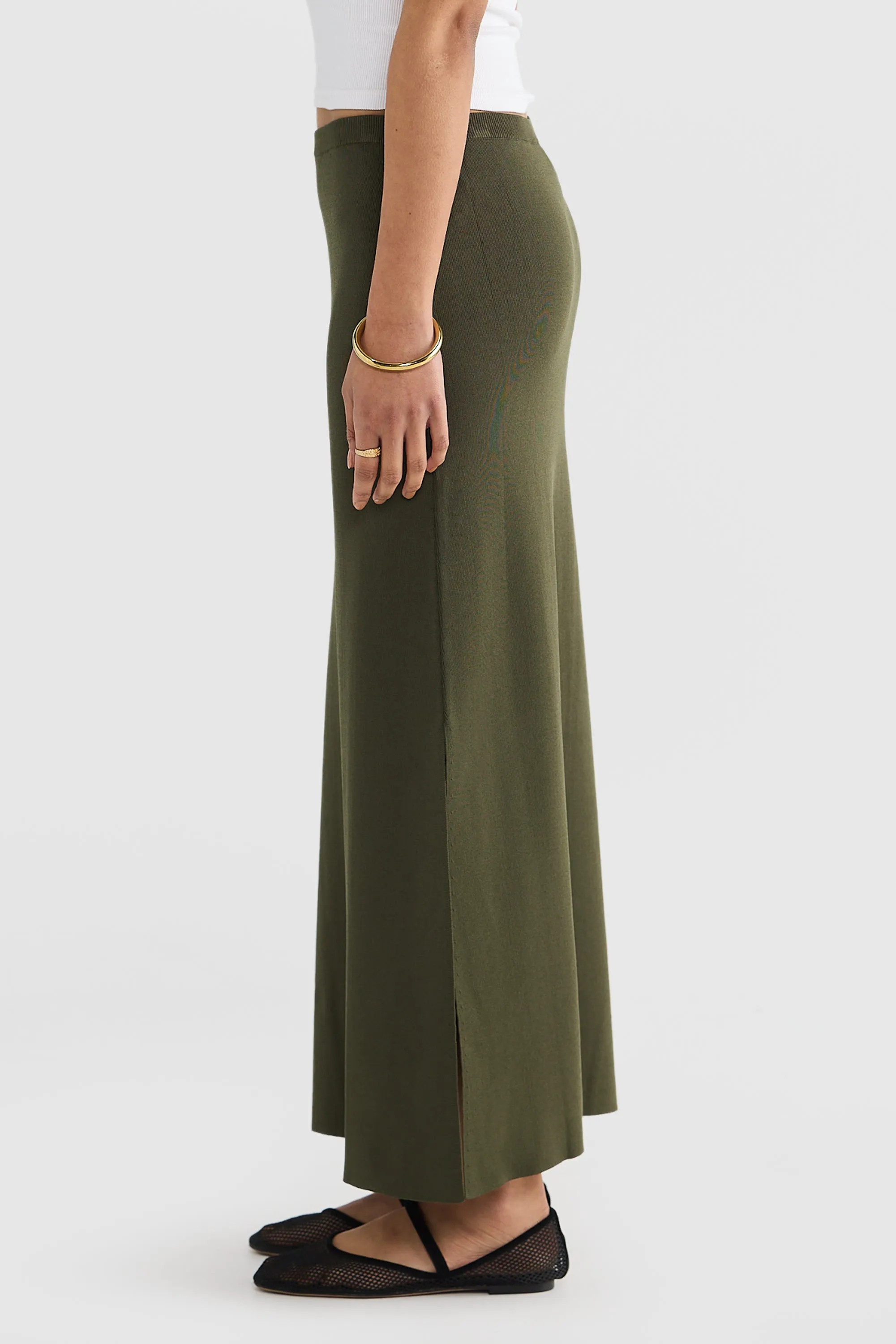 Hadley Knit Maxi Skirt Moss